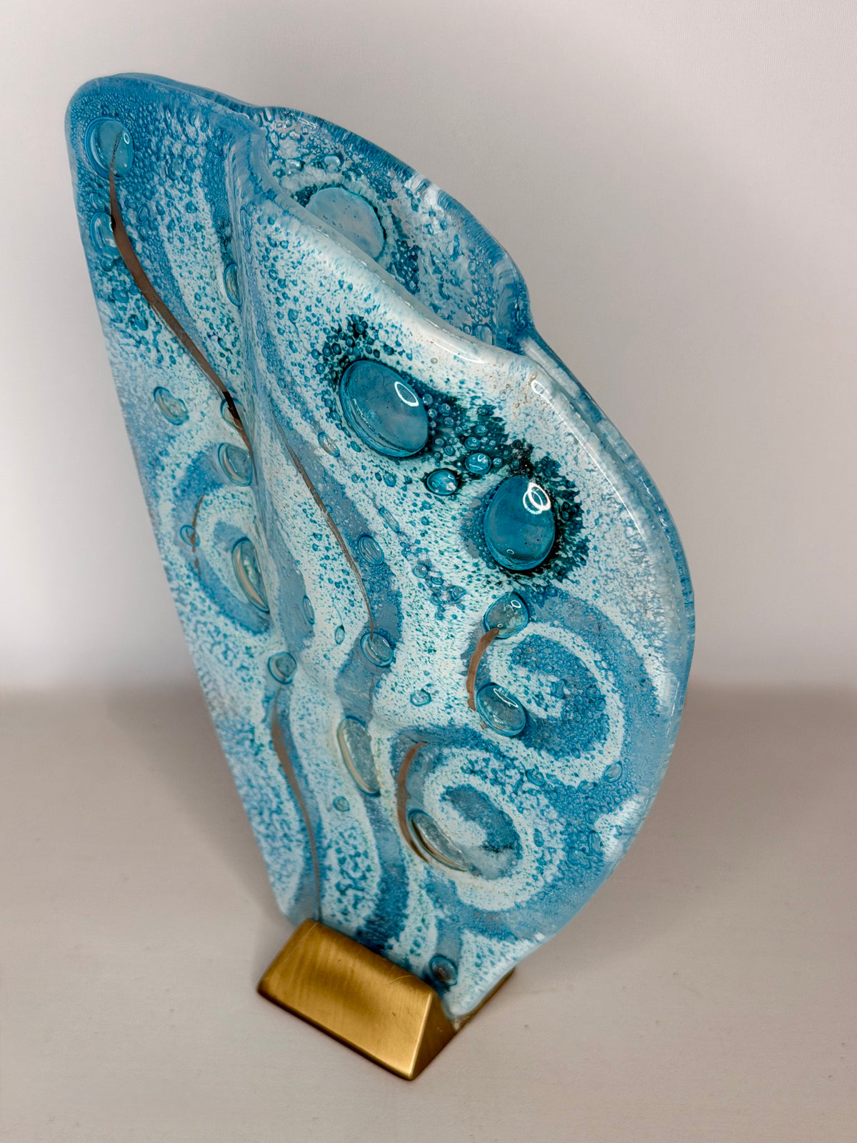 Crystal Aqua Mini Oval Vase