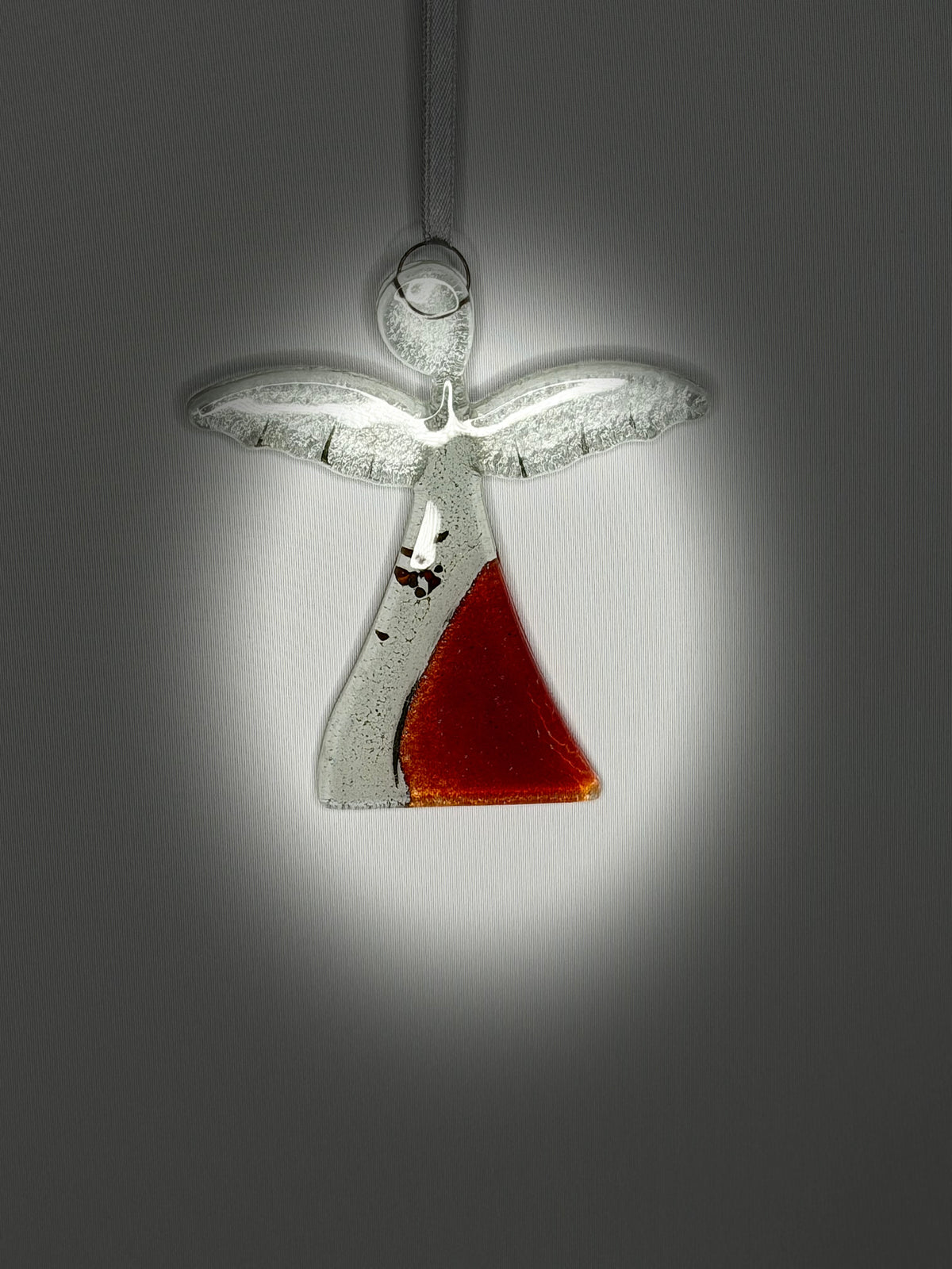 Red, White & Platinum Hanging Angel