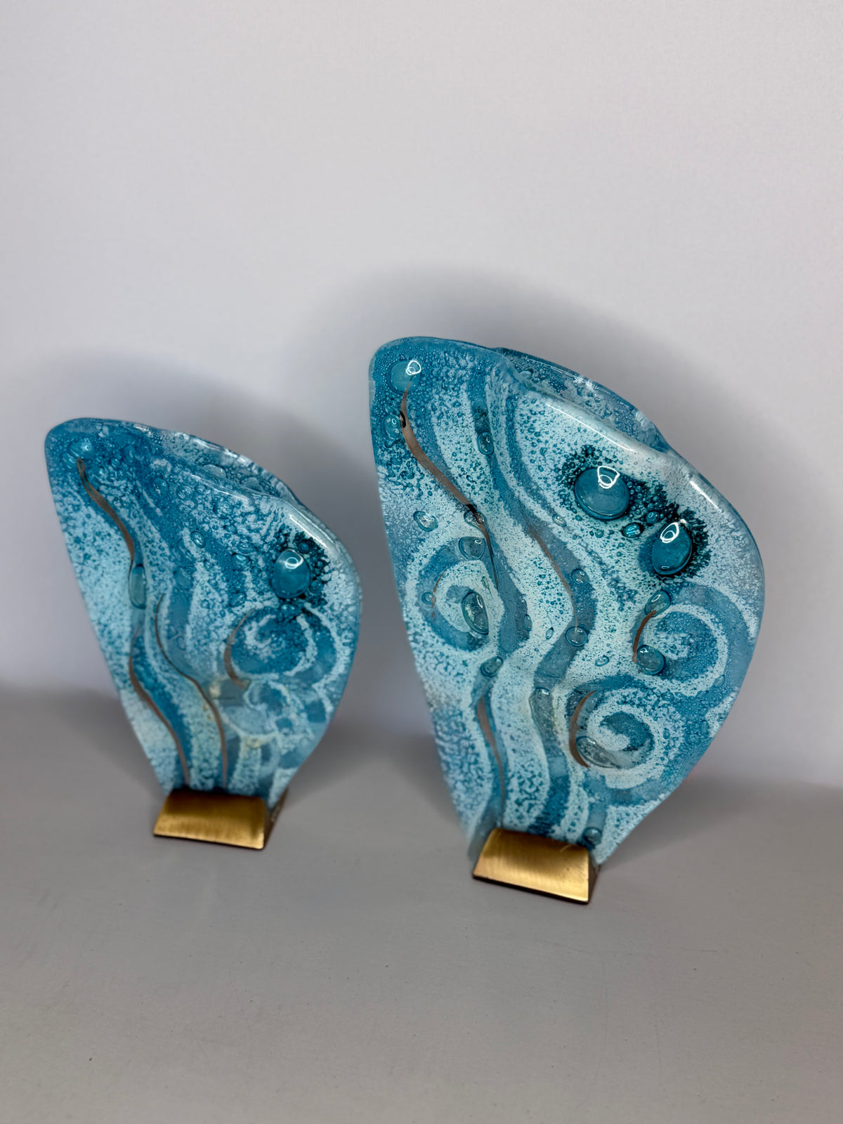 Crystal Aqua Mini Oval Vase