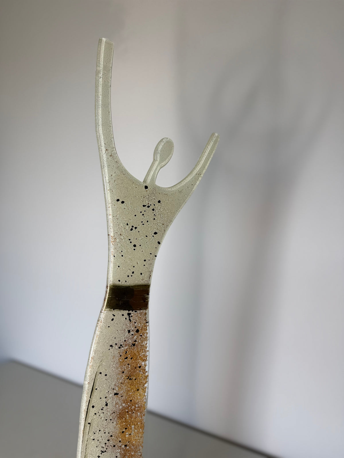 Fused Glass Statue - Golden Frost