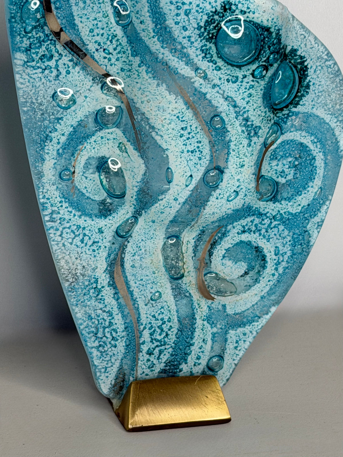 Crystal Aqua Mini Oval Vase
