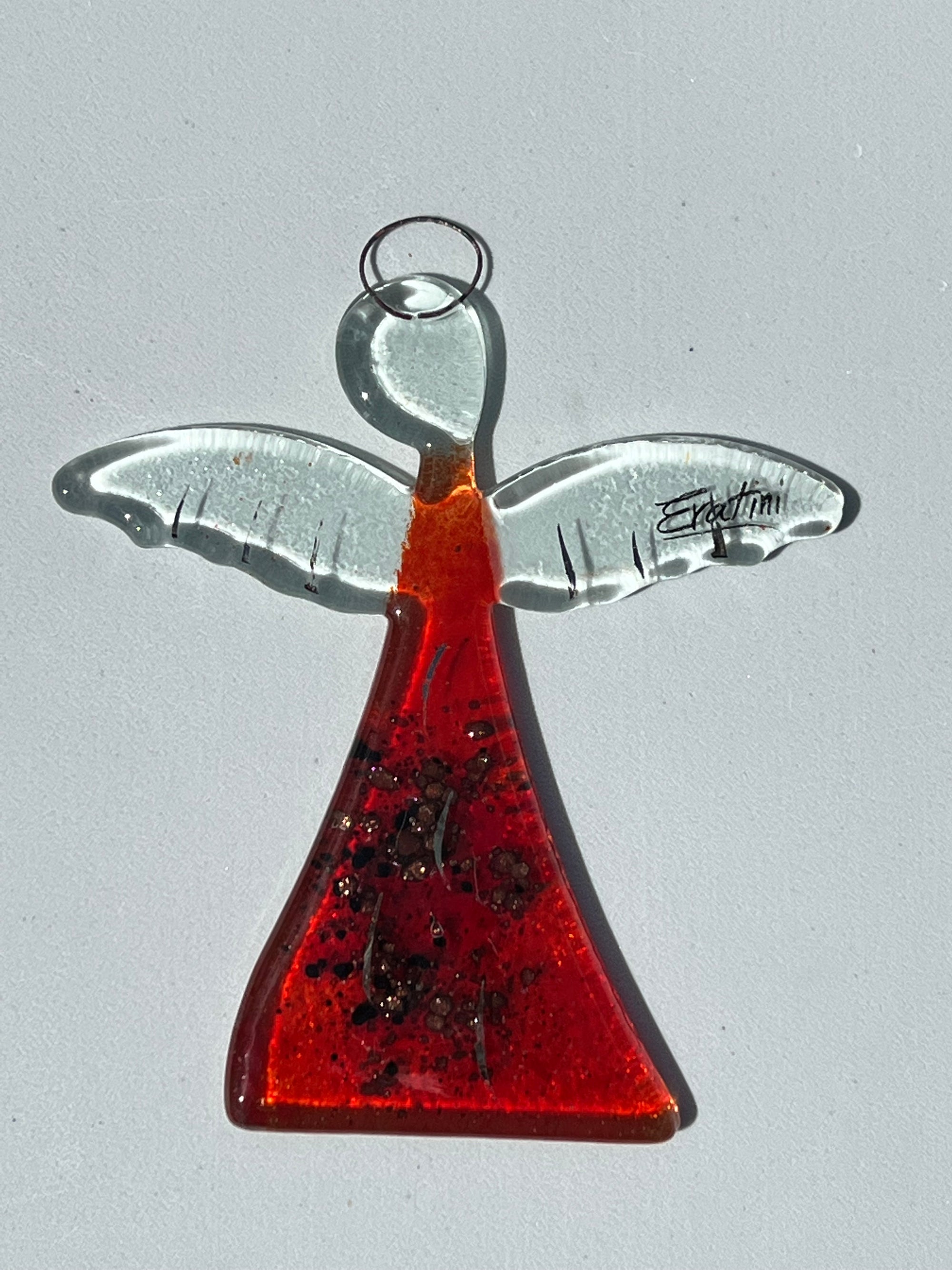 Angel - Red & Platinum (Hanging Decoration)
