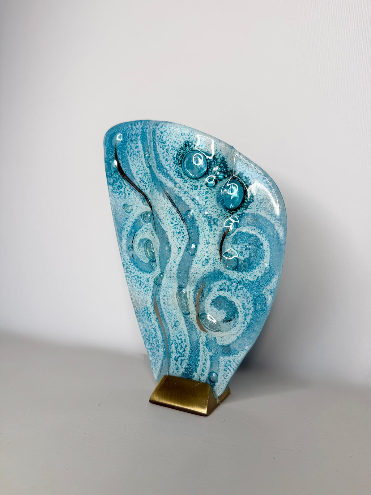Crystal Aqua Mini Oval Vase