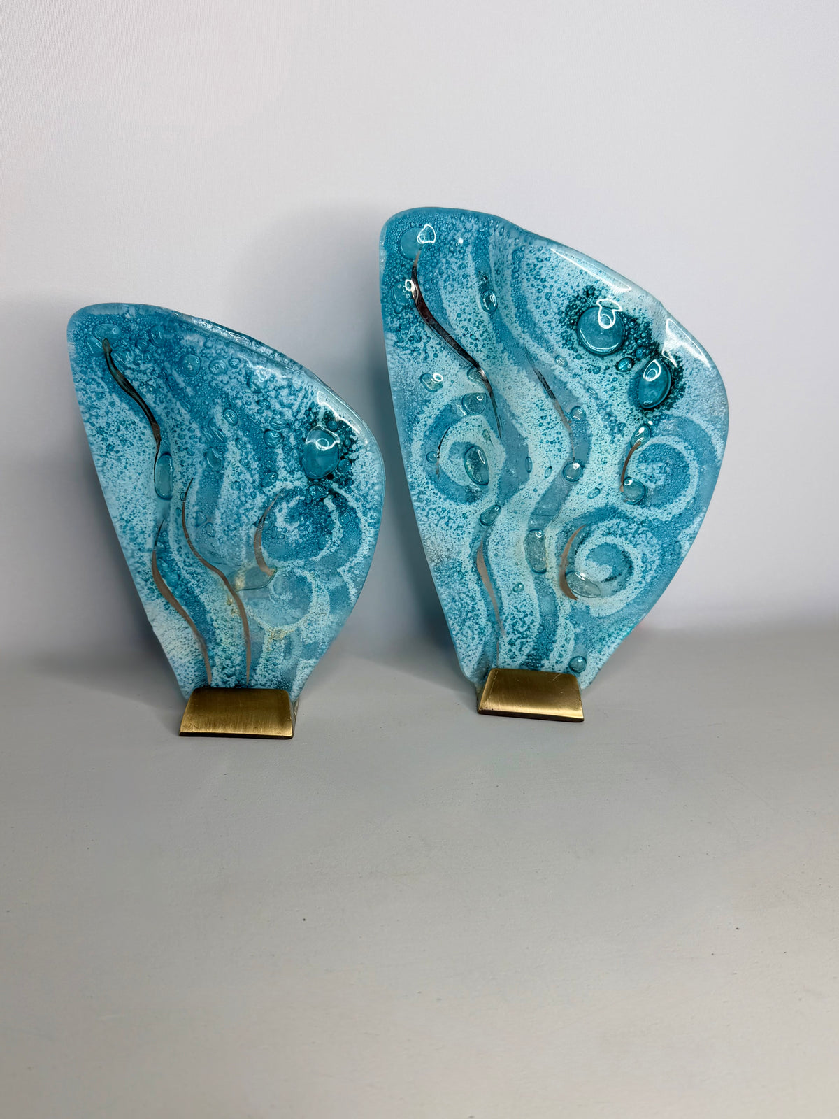 Crystal Aqua Mini Oval Vase