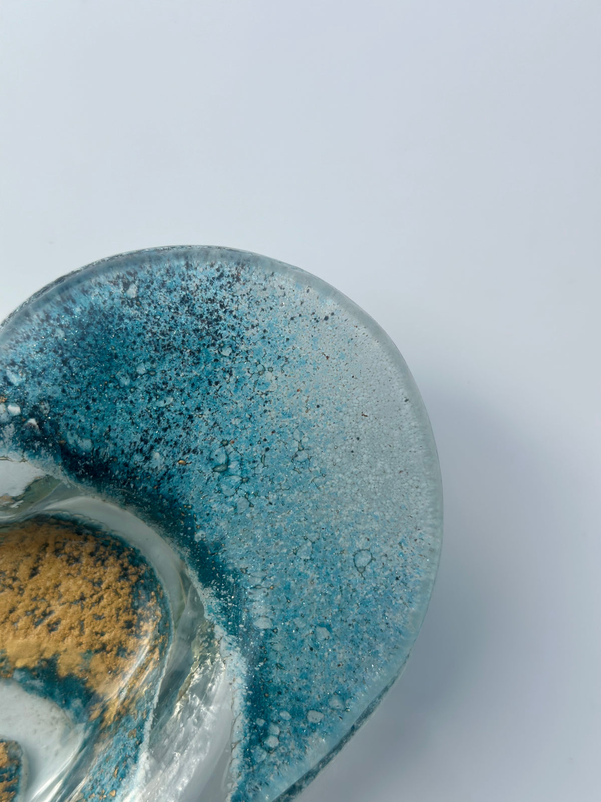 Blue & Gold Heart Tealight Dish