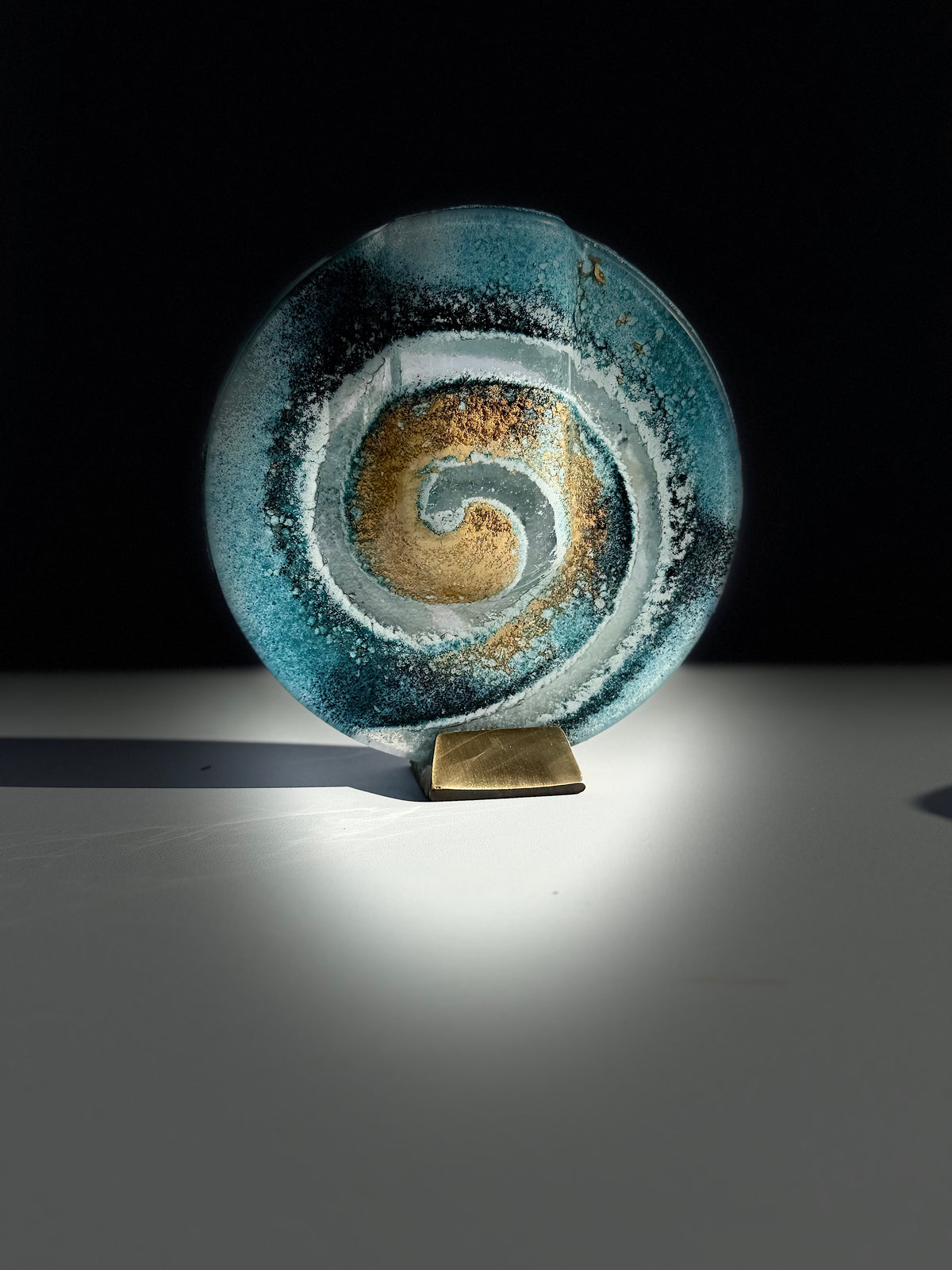 Blue & Gold Round Mini Vase
