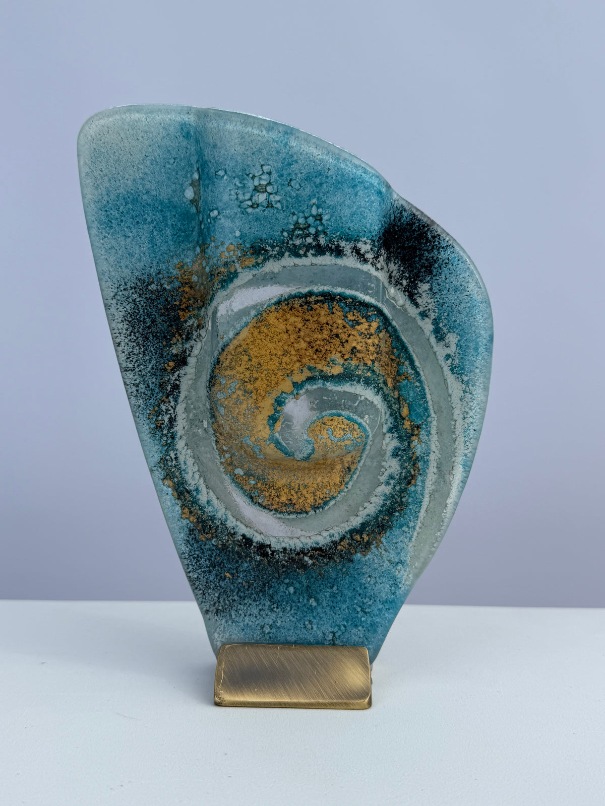 Blue & Gold Mini Oval Vase