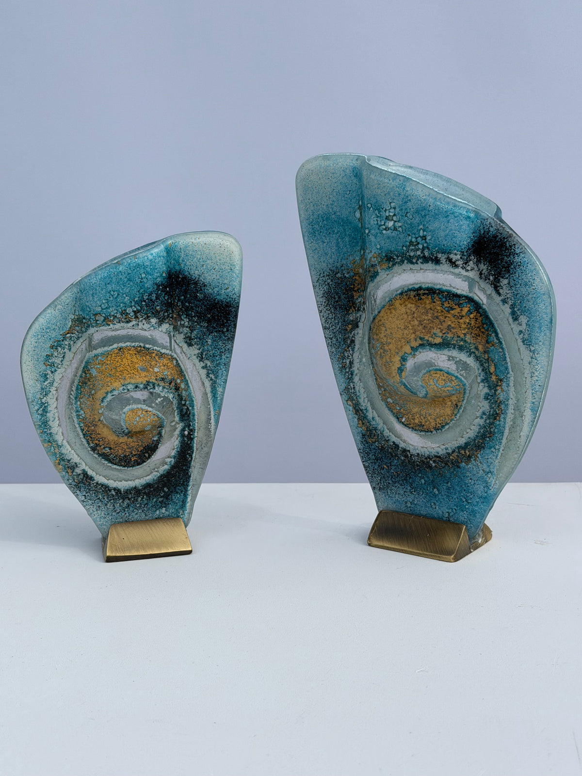 Blue & Gold Mini Oval Vase