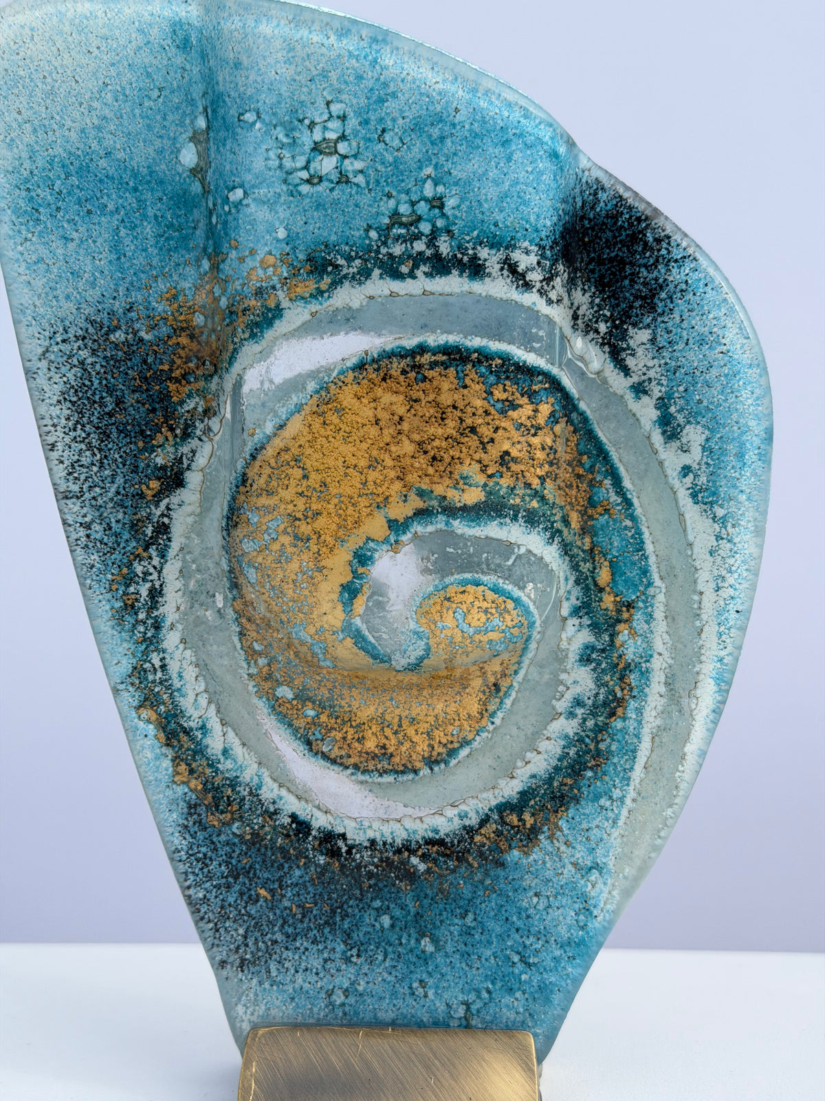 Blue & Gold Mini Oval Vase