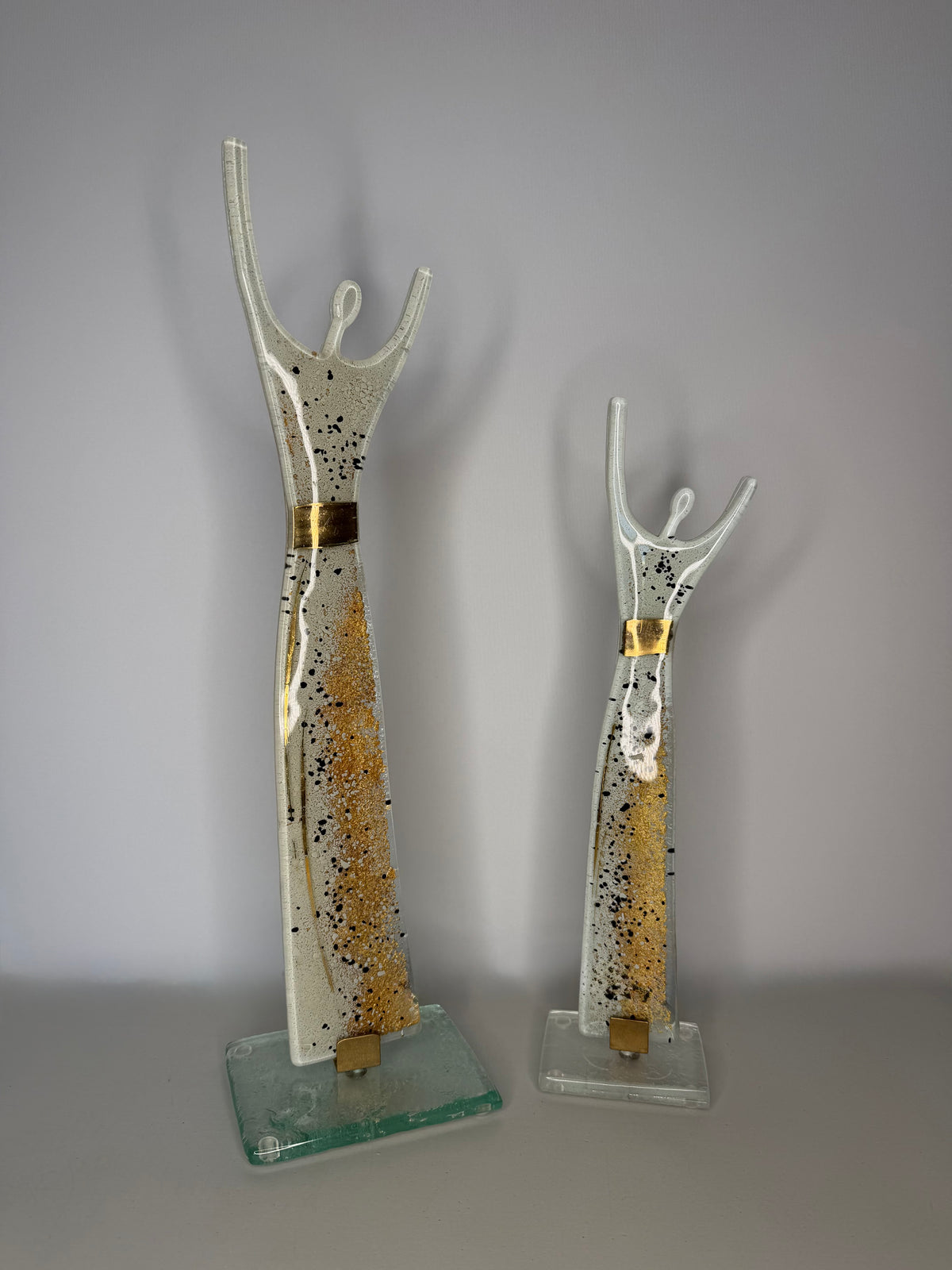 Fused Glass Statue - Golden Frost