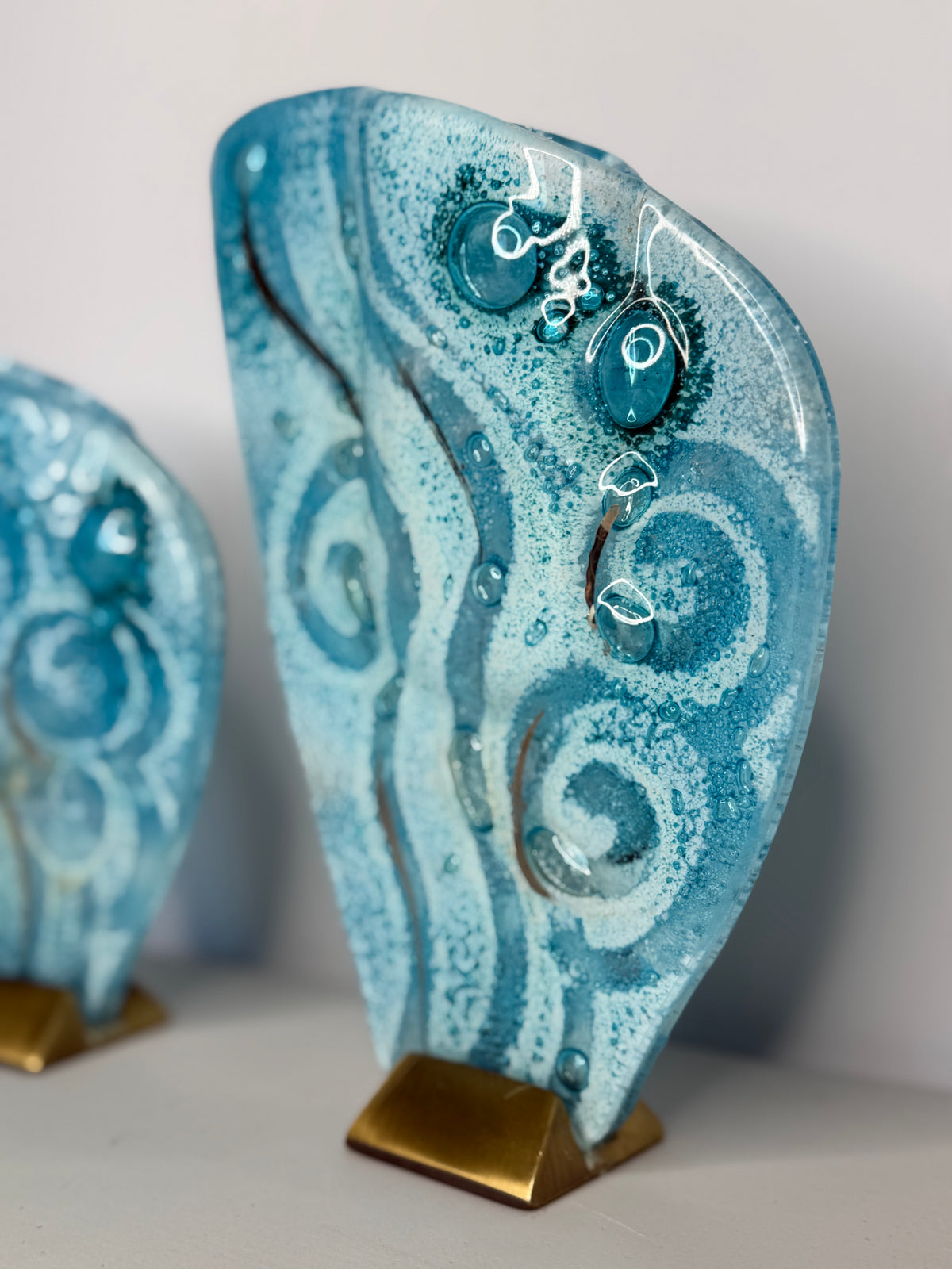 Crystal Aqua Mini Oval Vase