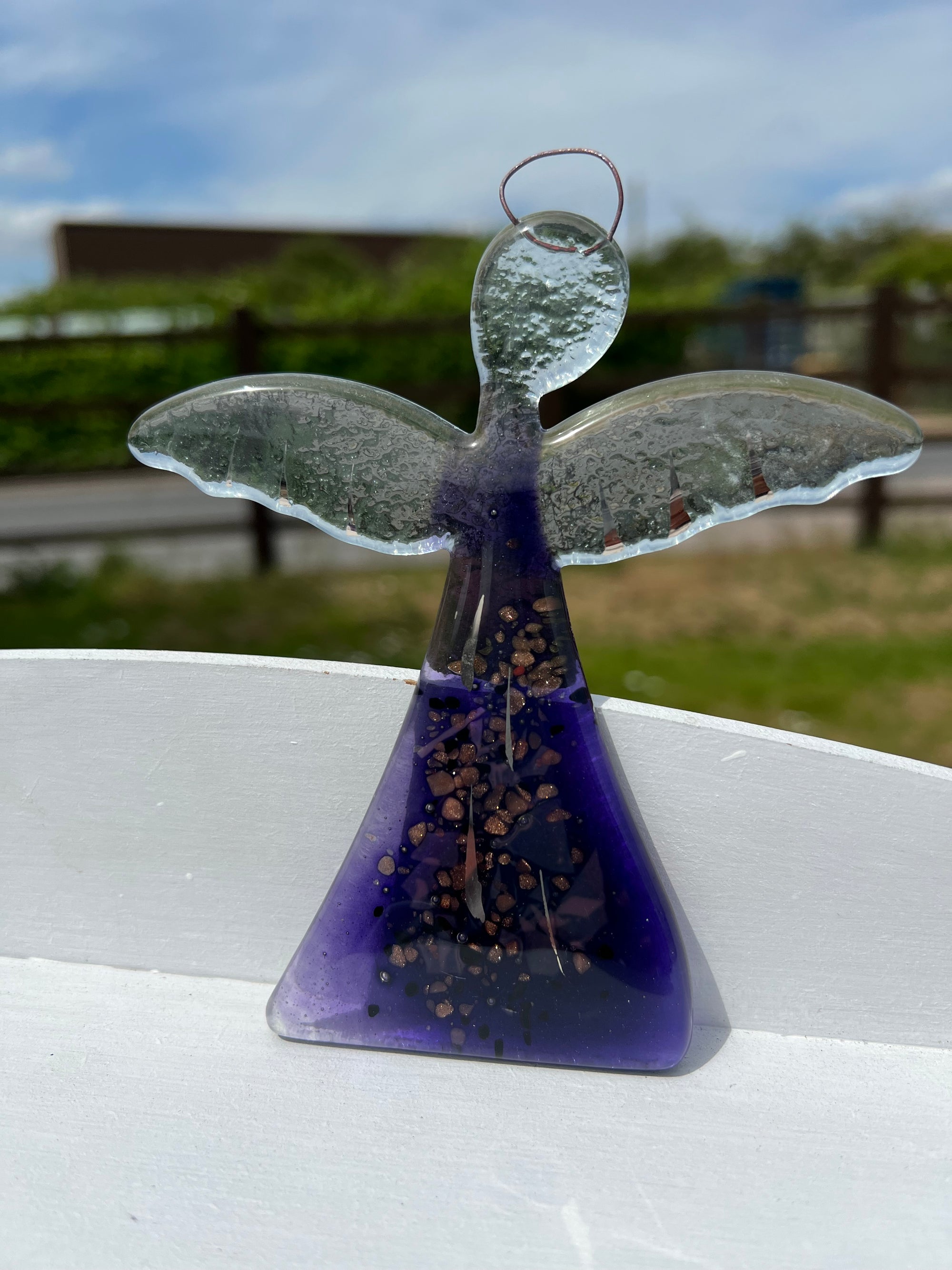 Angel - Mauve & Platinum (Hanging Decoration)