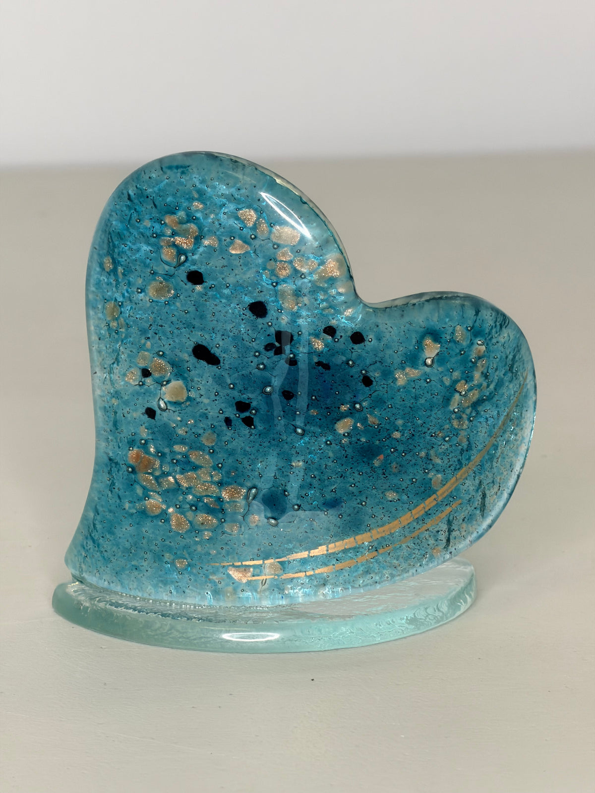 Aqua Heart Shaped Tealight Holder