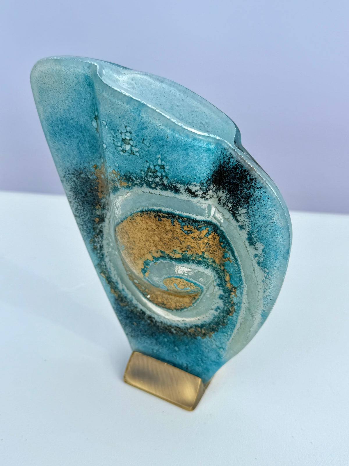 Blue & Gold Mini Oval Vase