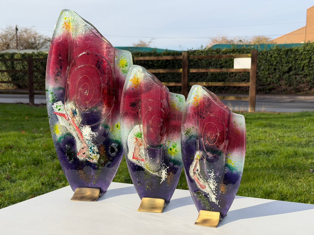 Tricolore Mauve Oval Vase