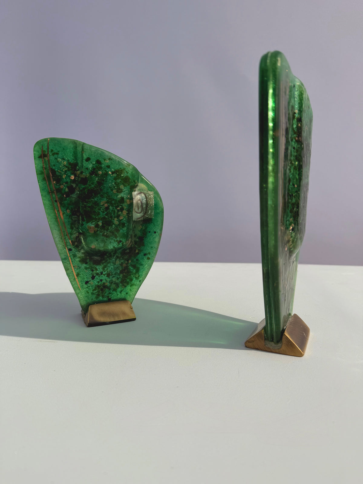 Dark Green & Gold Mini Oval Vase