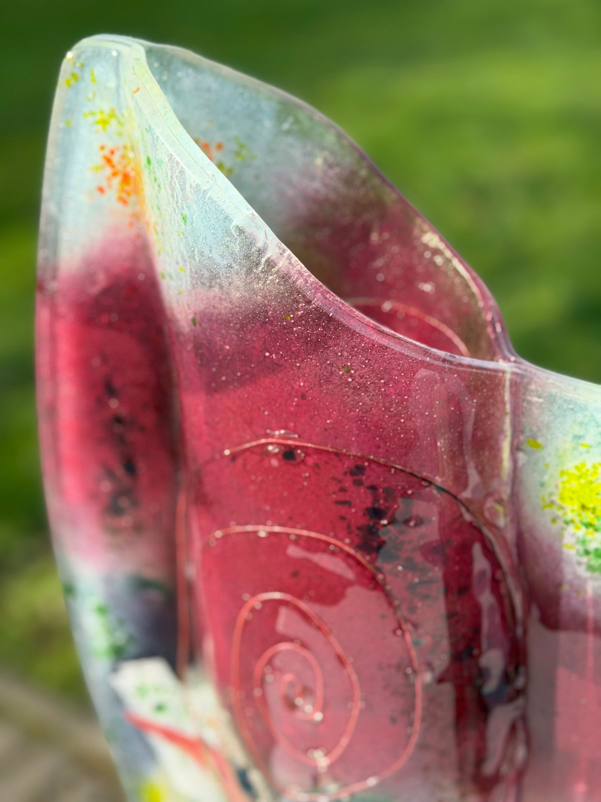 Tricolore Mauve Oval Vase