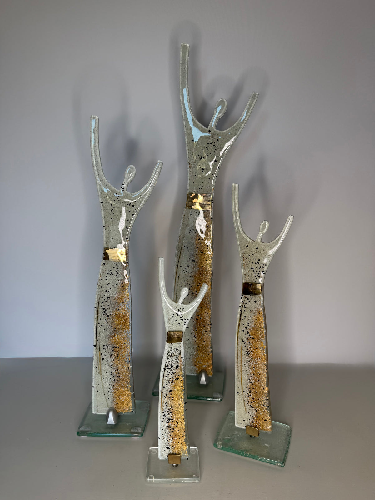 Fused Glass Statue - Golden Frost