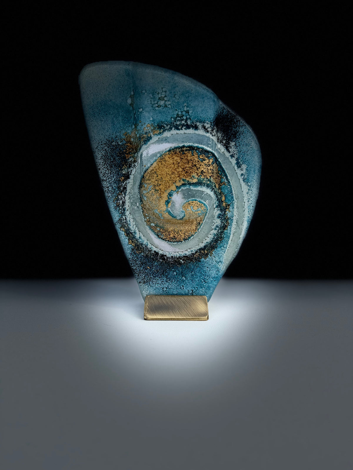 Blue & Gold Mini Oval Vase