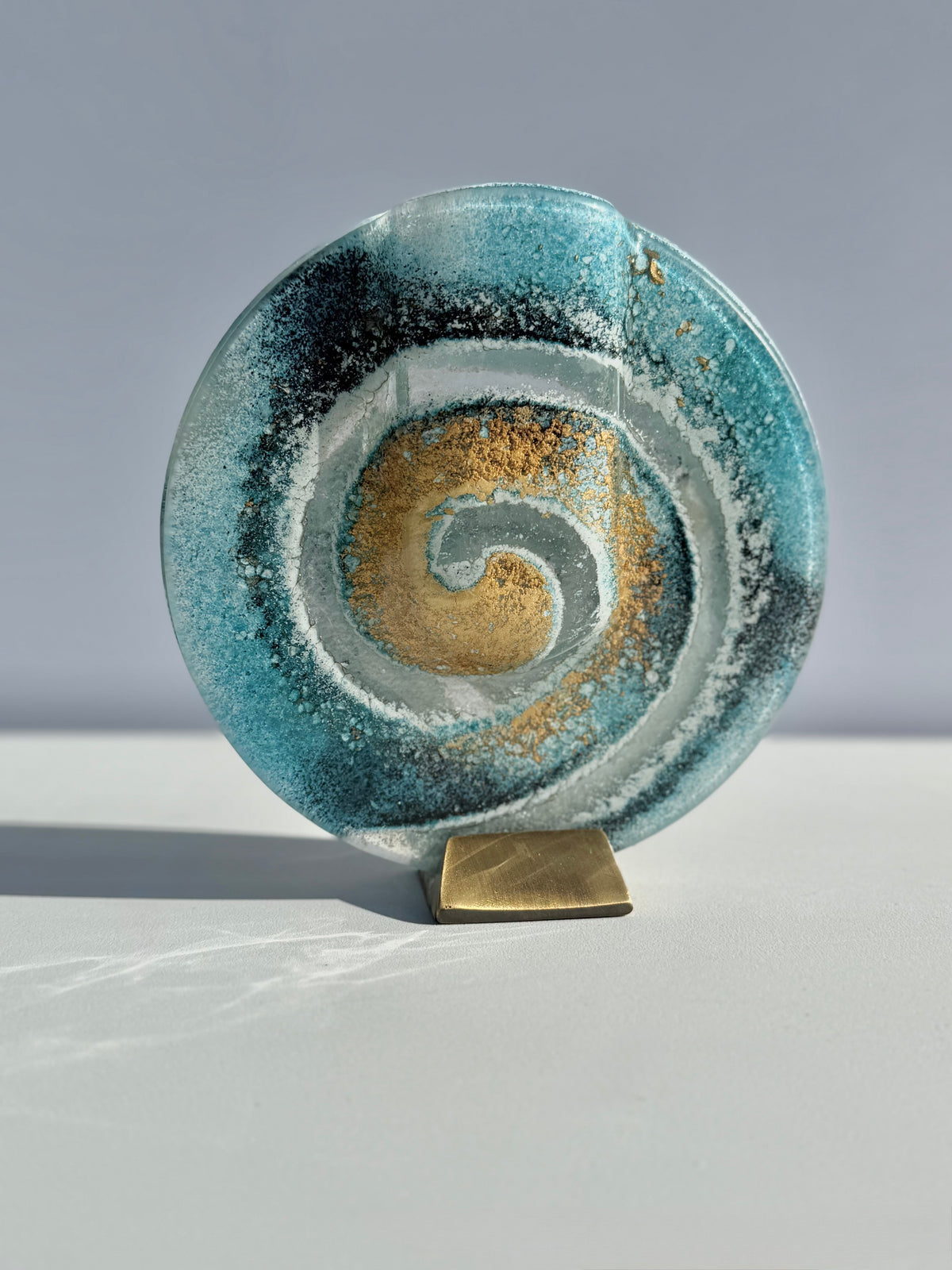 Blue & Gold Round Mini Vase