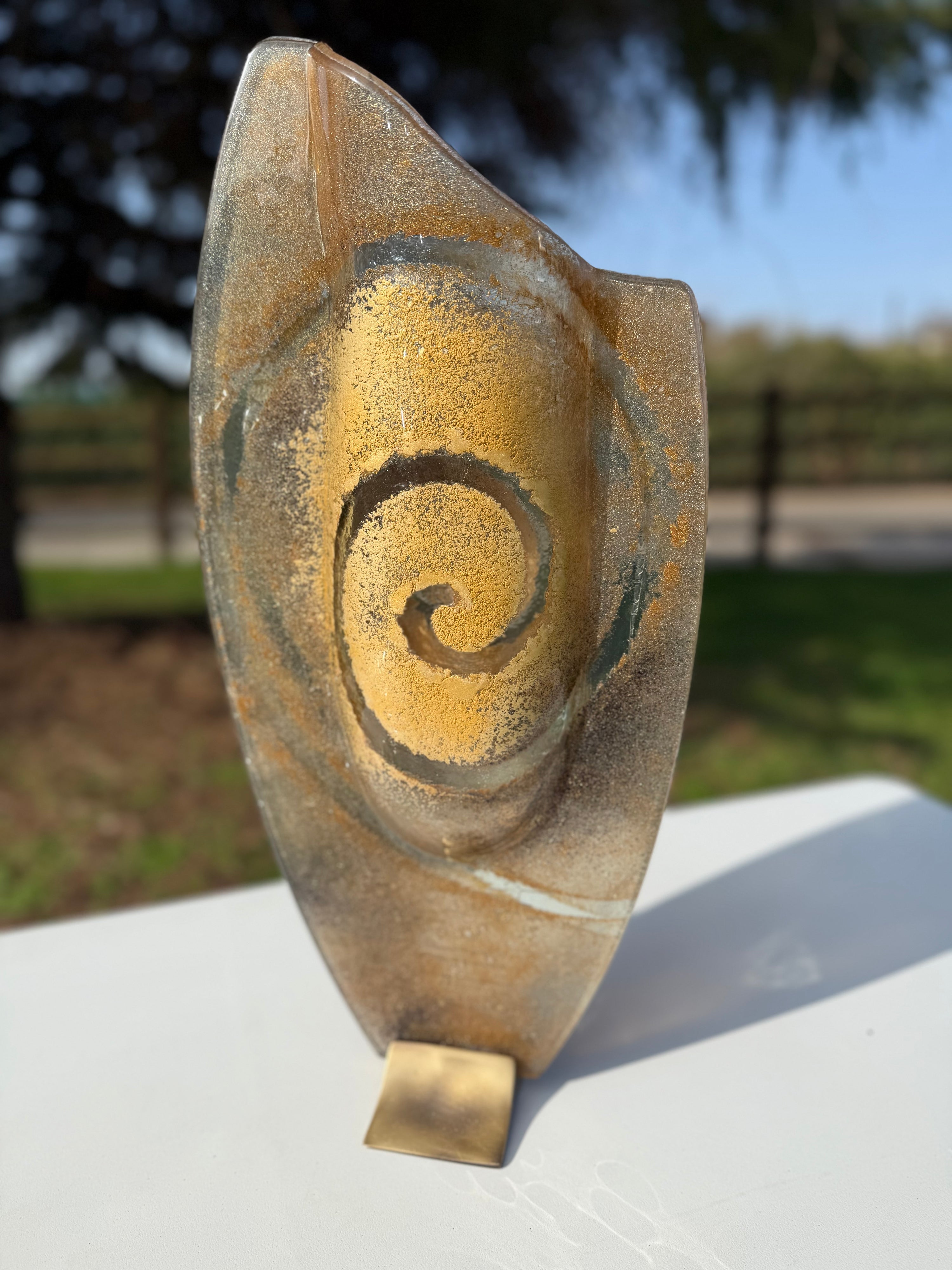 Golden Topaz Oval Vase