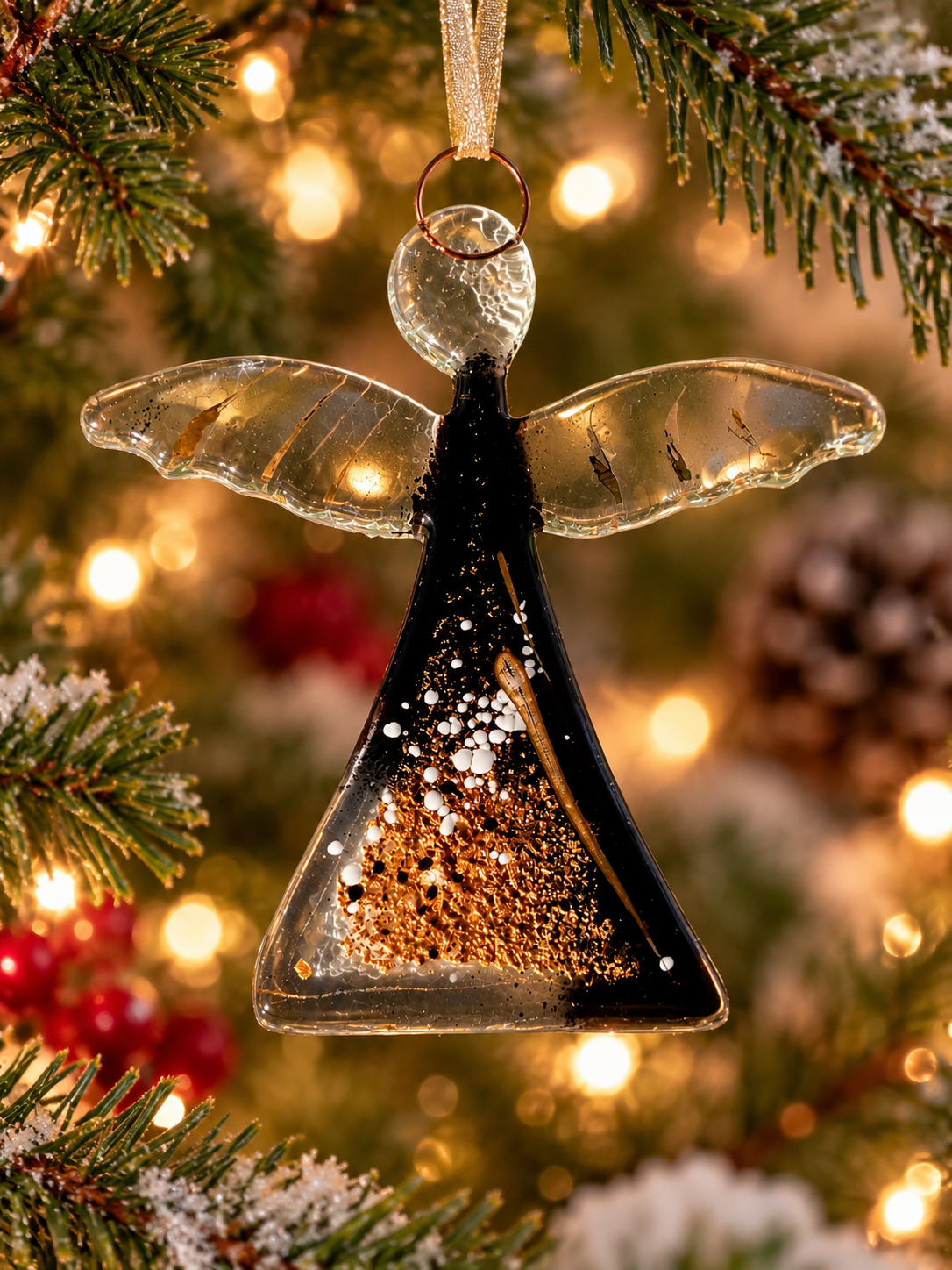 Angel - Black & Gold (Hanging Decoration)