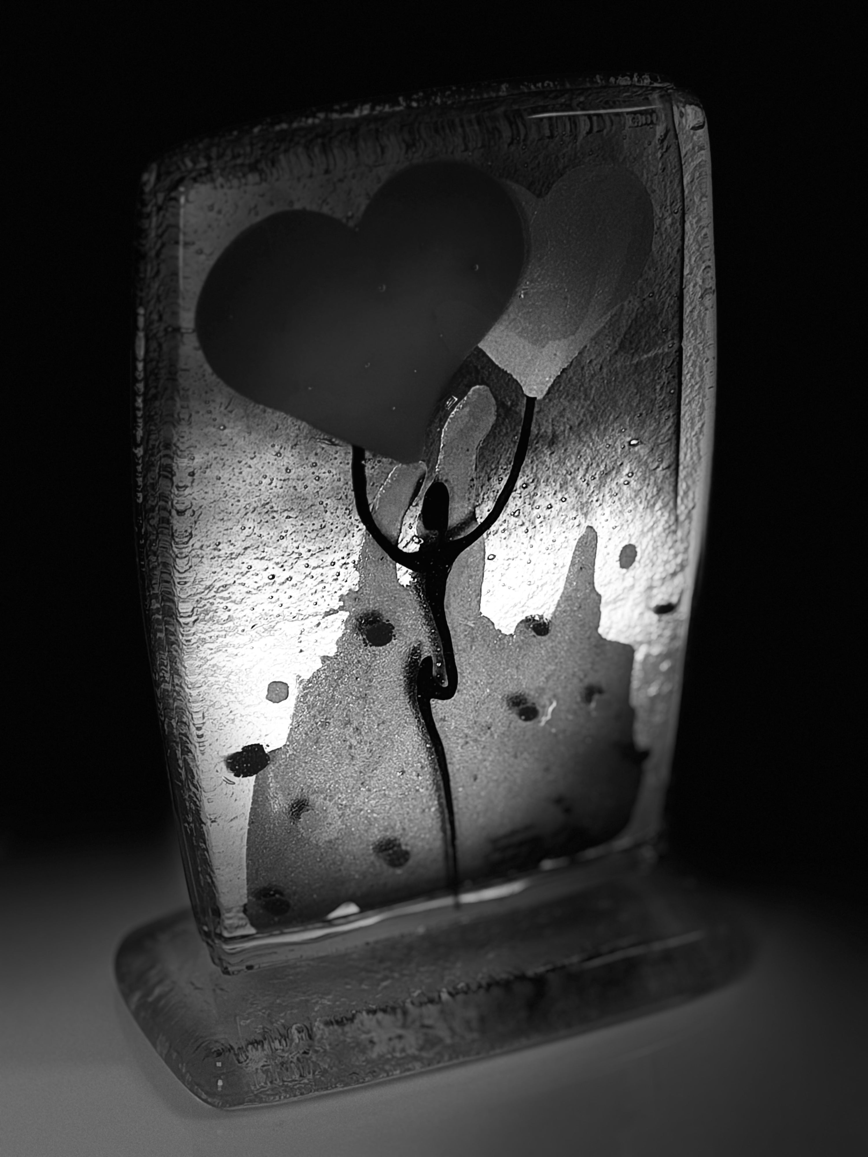 Purple Balloon Hearts Ornament - 10cm x 16cm