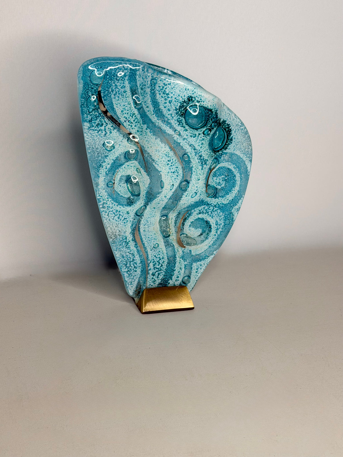 Crystal Aqua Mini Oval Vase