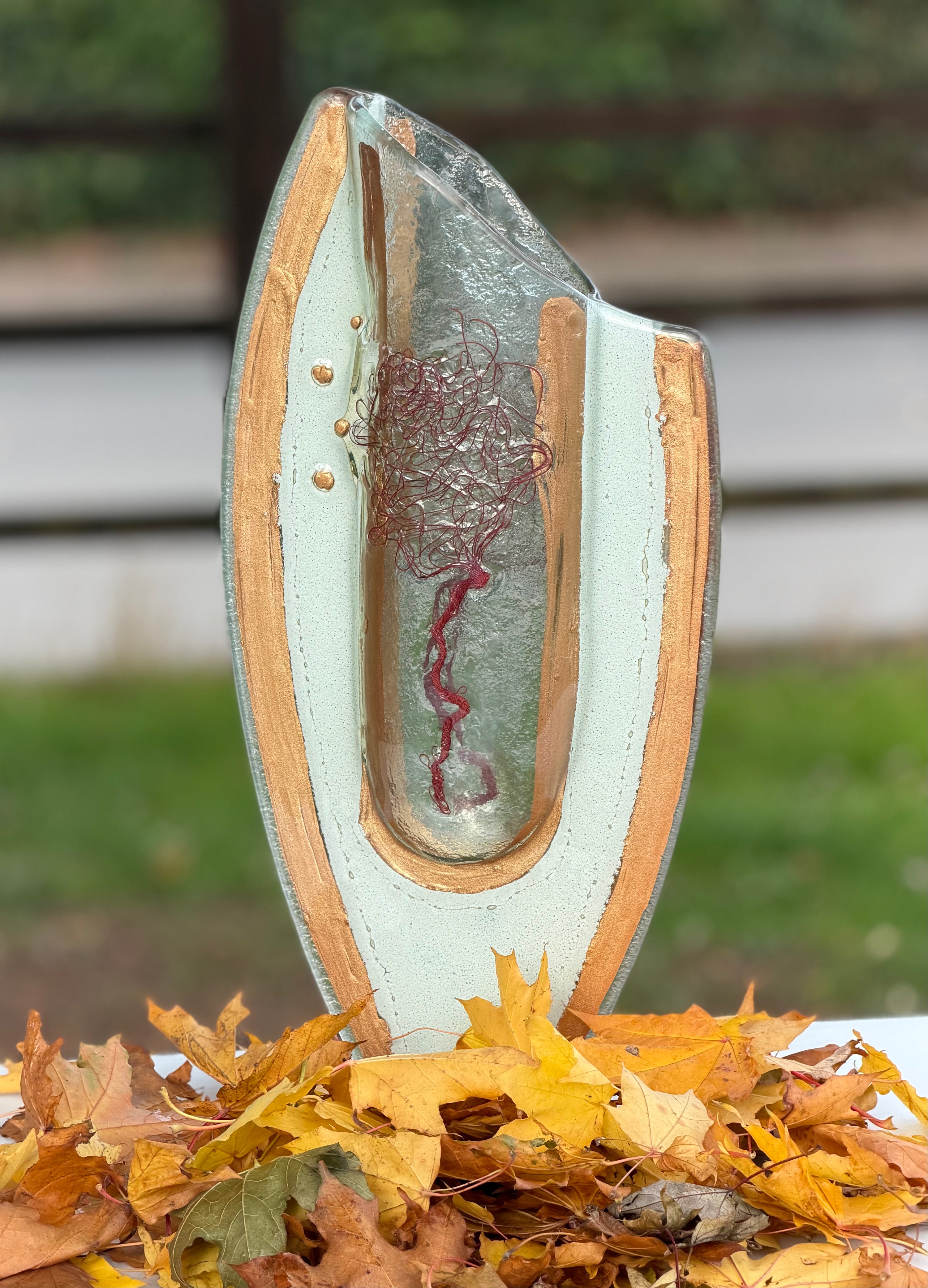 Rose Gold Oval Vase (with Autumn Tree)