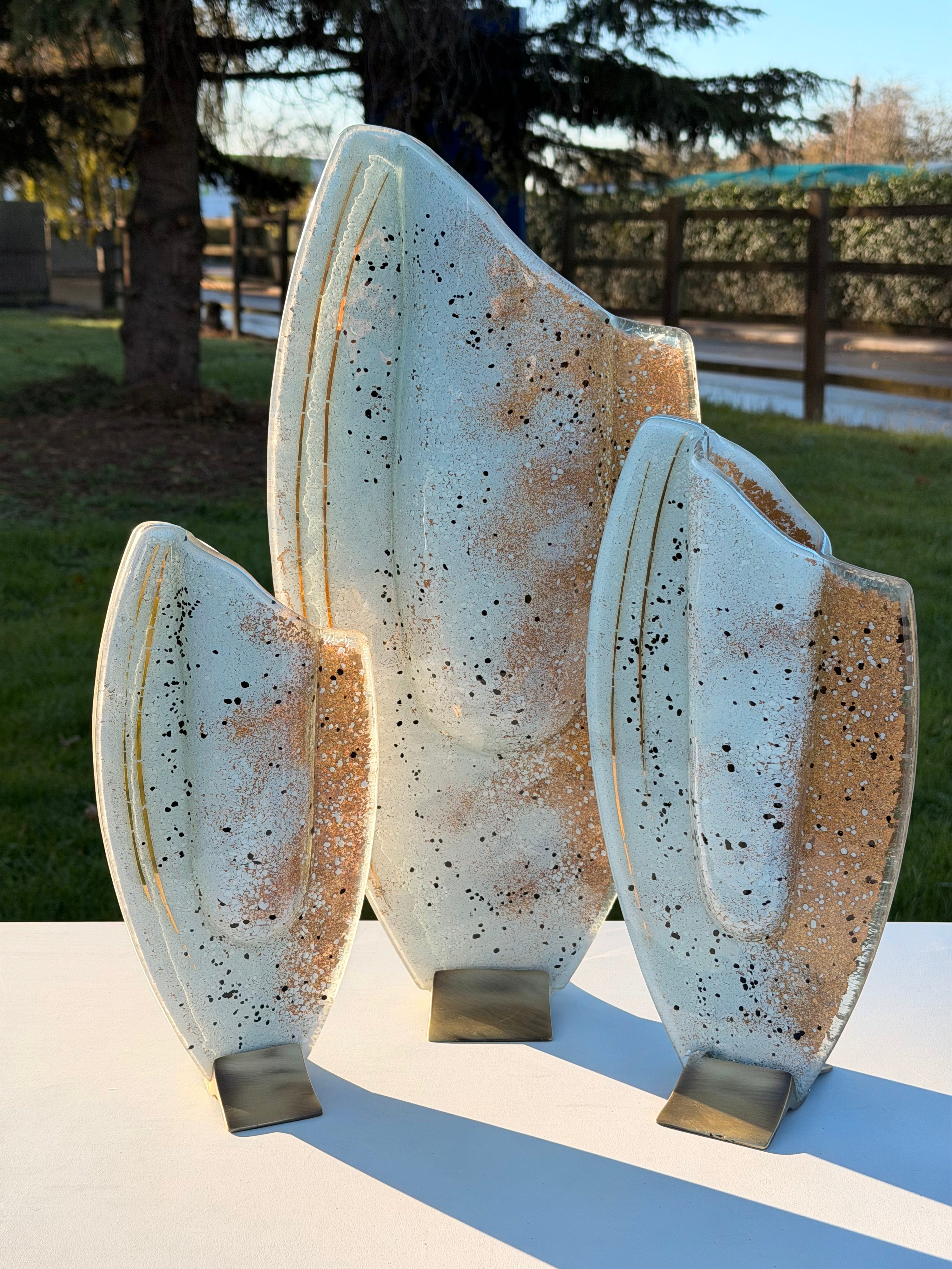 Golden Frost Oval Vase