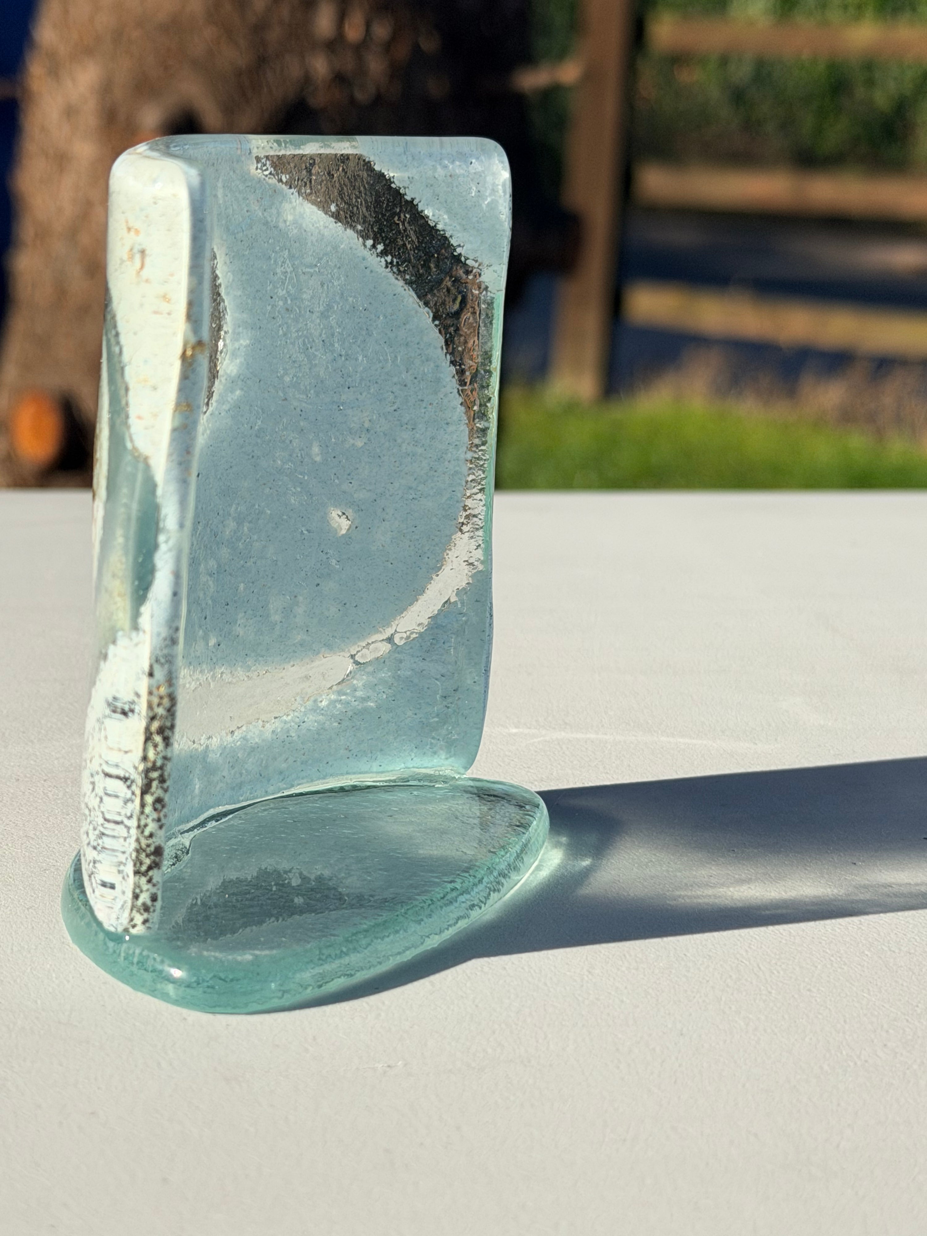 Gold Fused Glass Curved Candle Screen