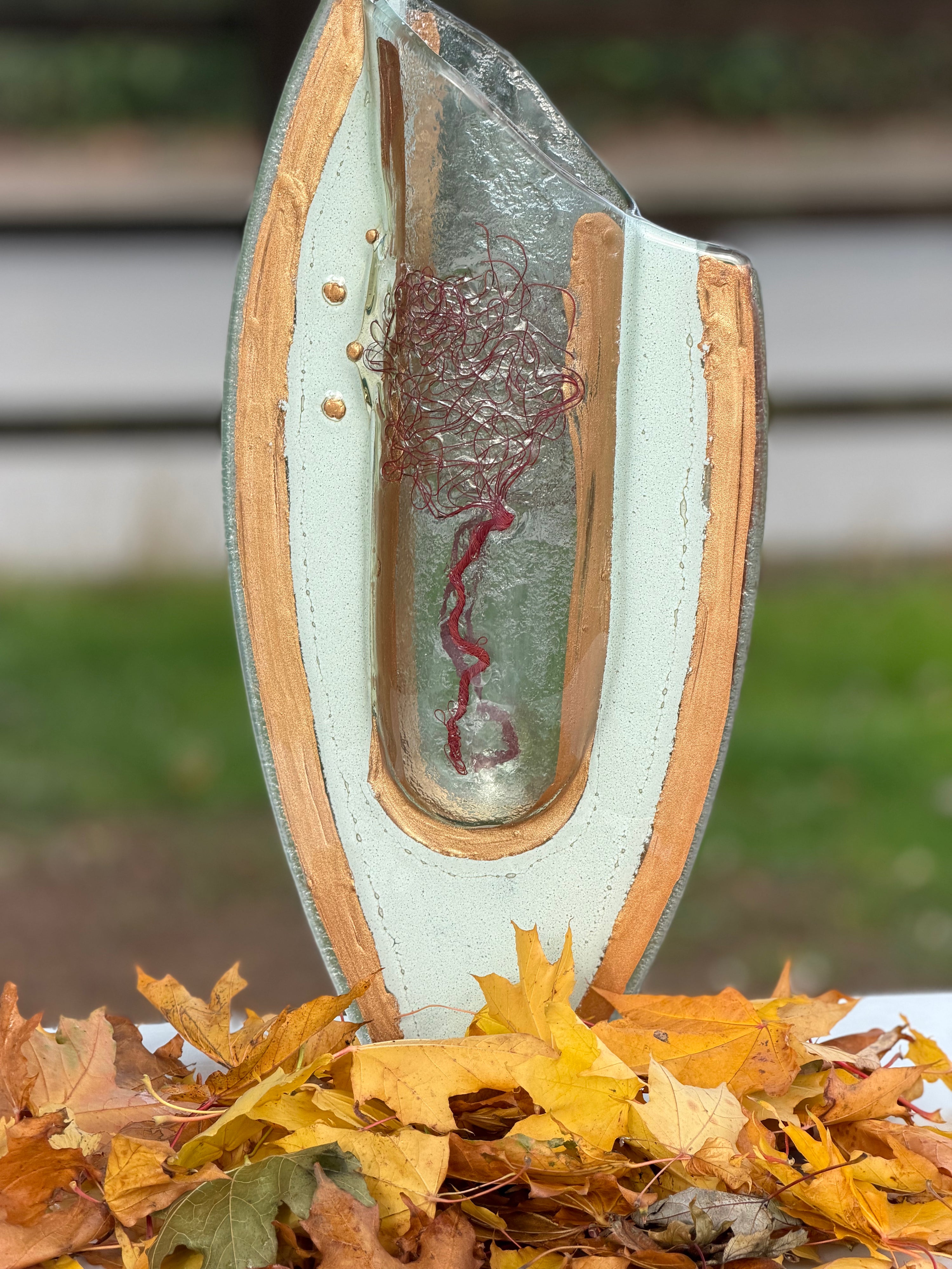 Rose Gold Oval Vase (with Autumn Tree)