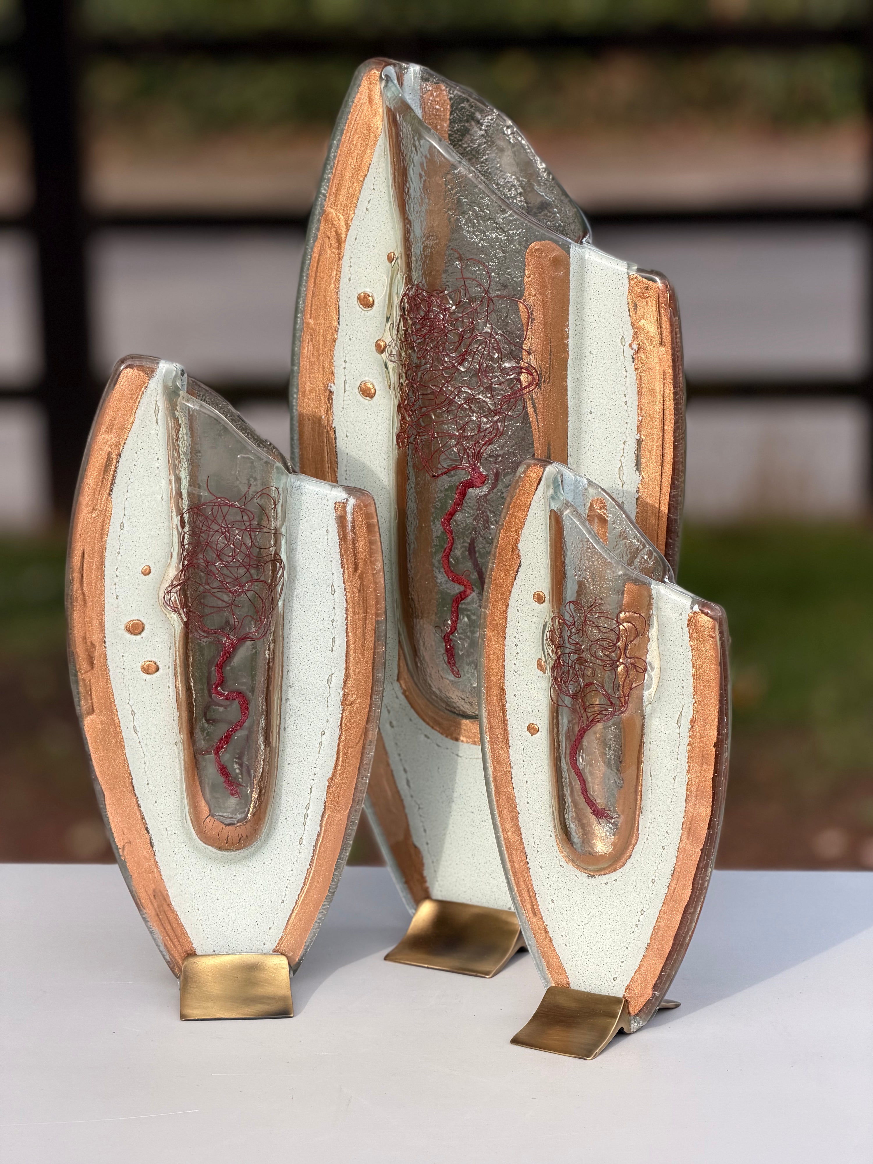 Rose Gold Oval Vase (with Autumn Tree)