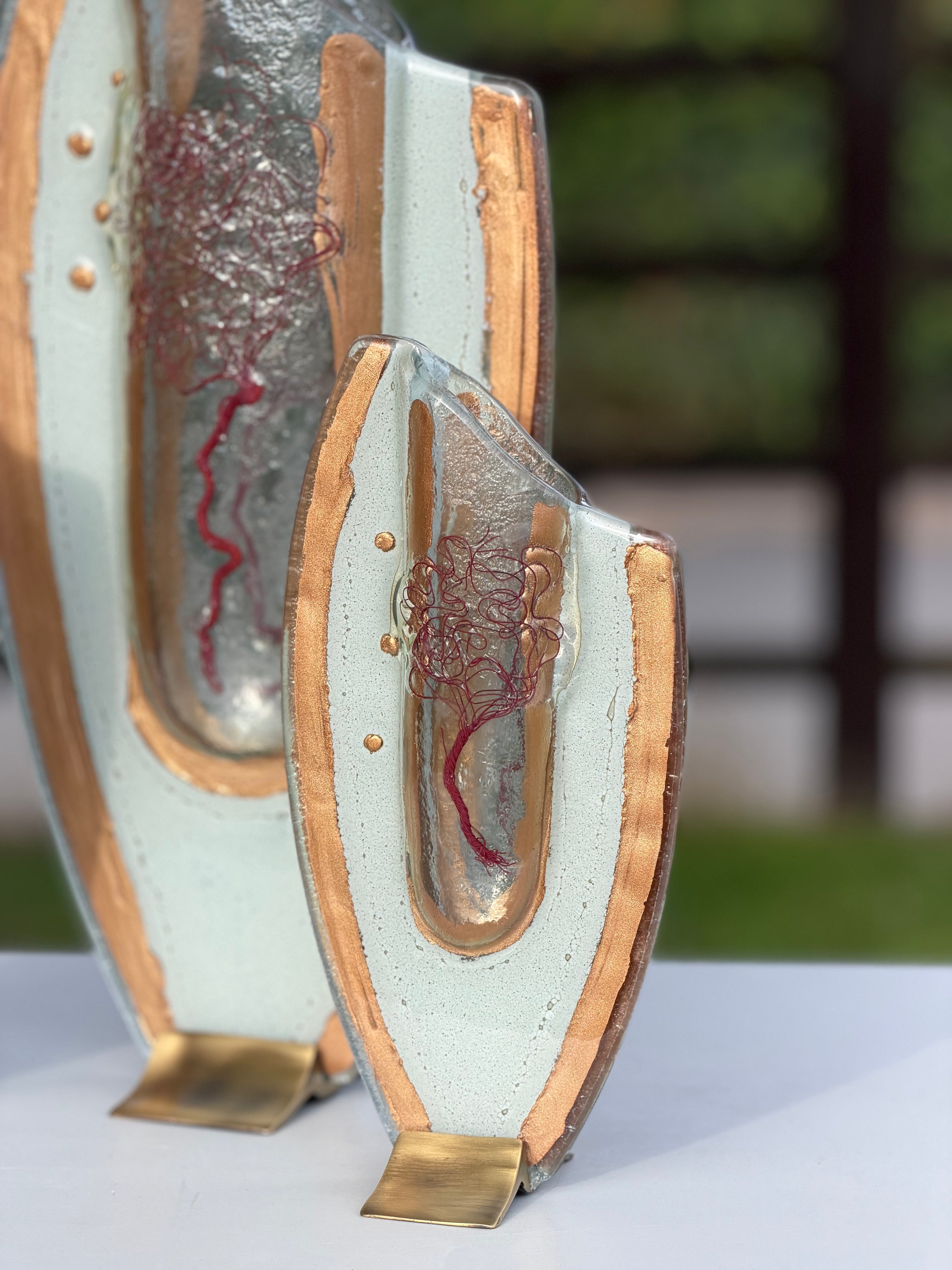 Rose Gold Oval Vase (with Autumn Tree)