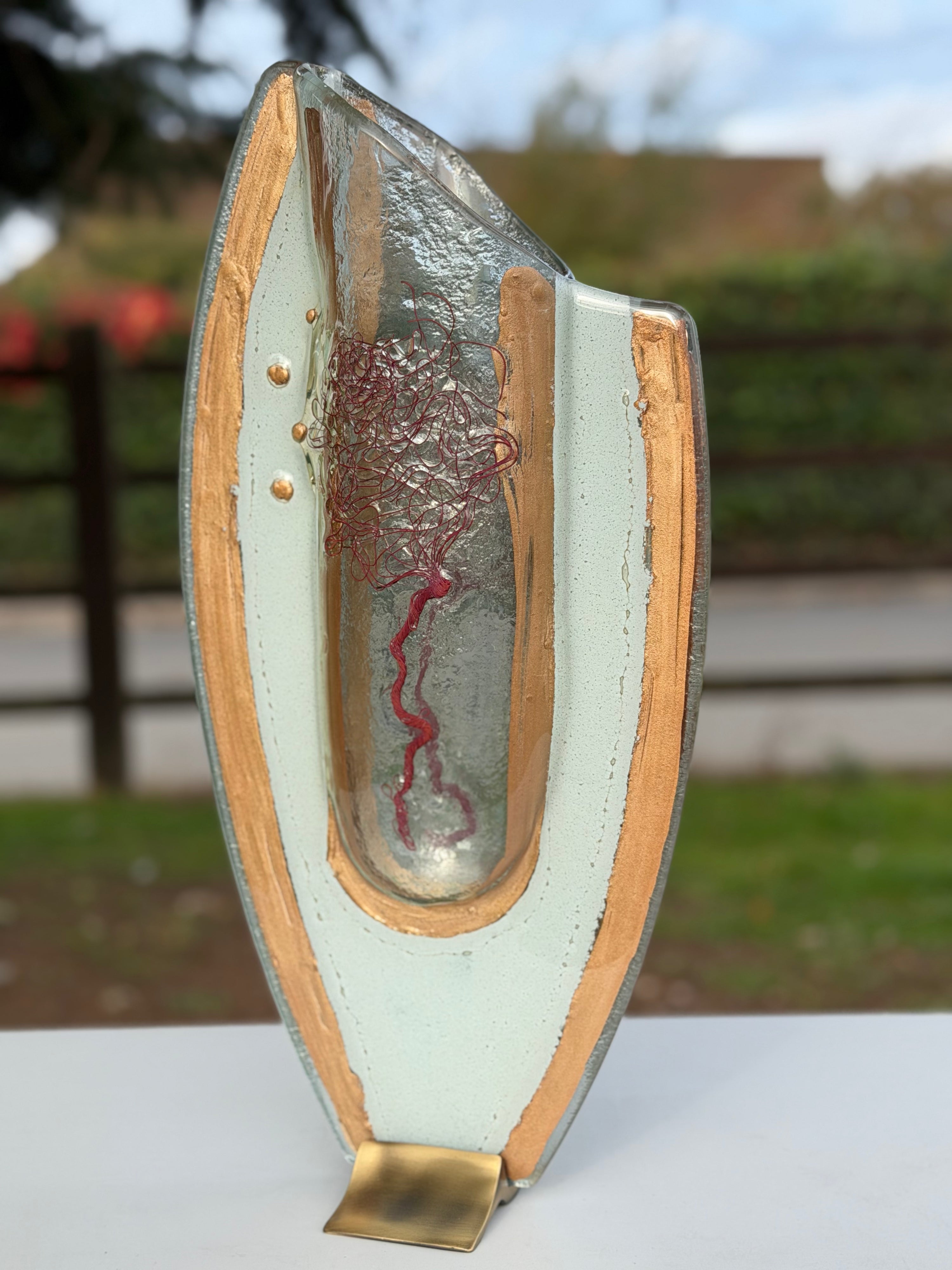 Rose Gold Oval Vase (with Autumn Tree)