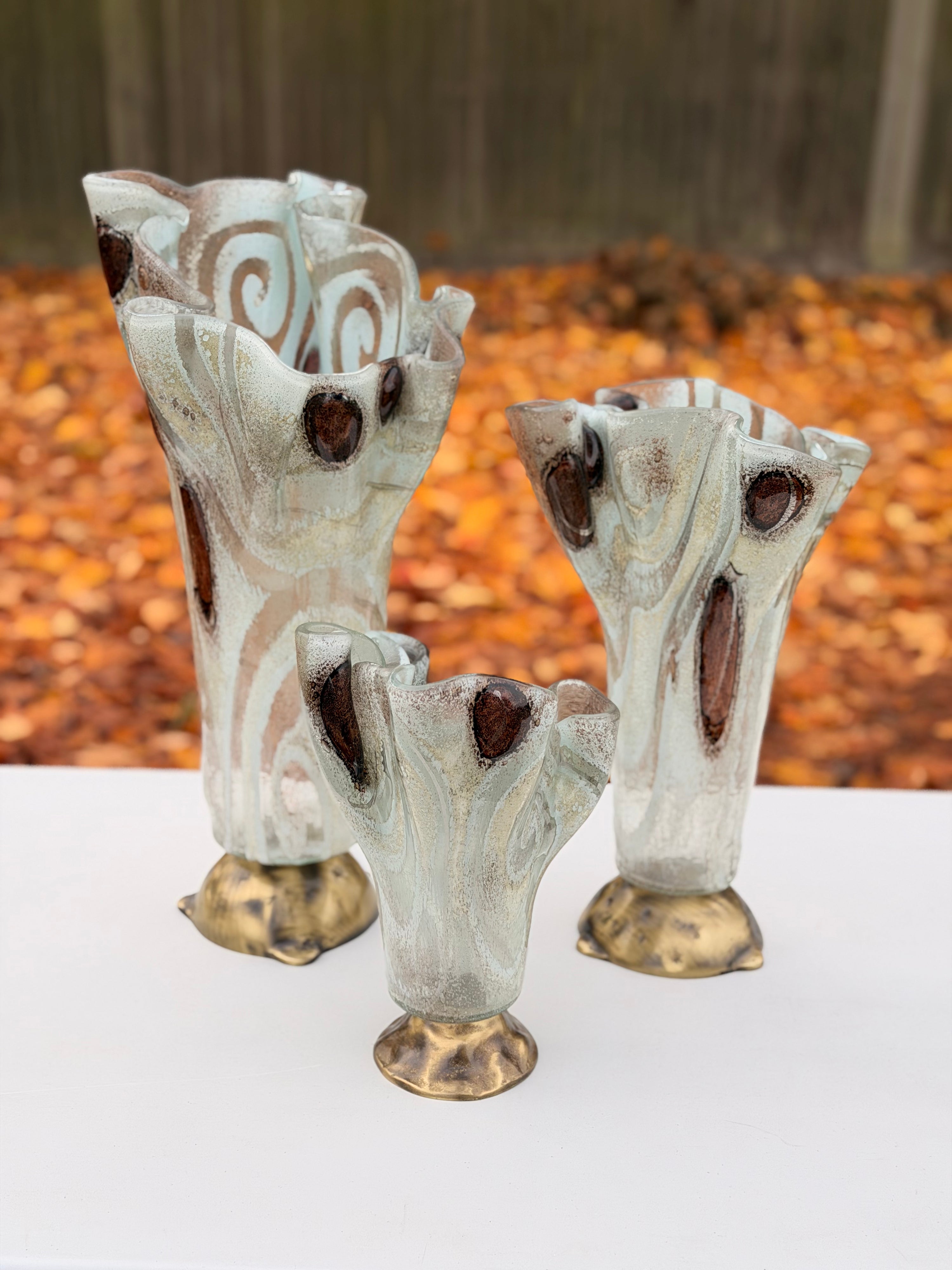 Crystal Fused Glass Drape Vase