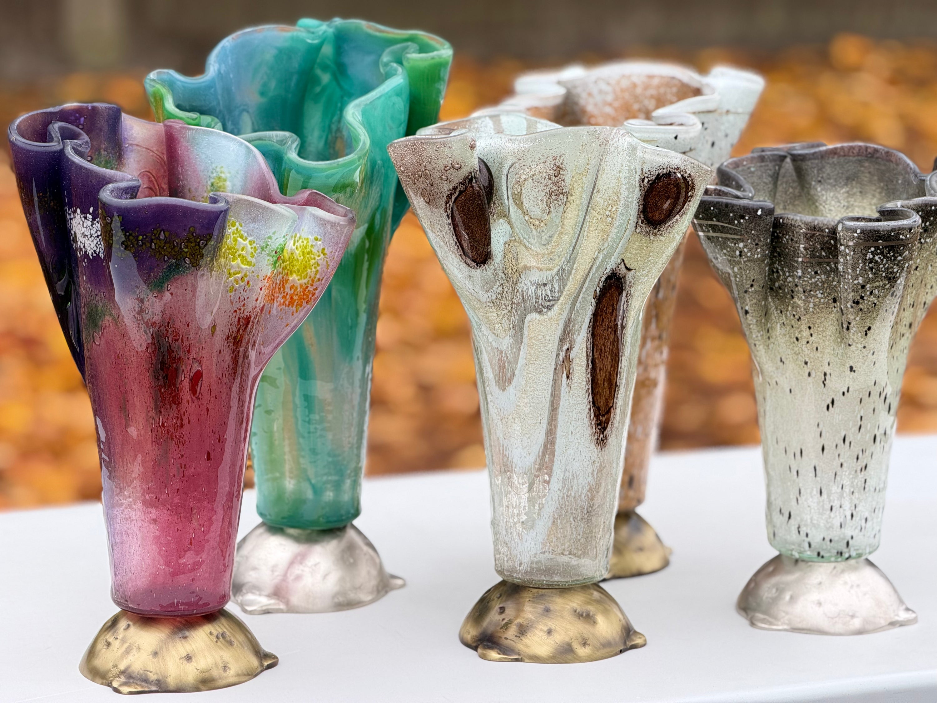 Crystal Fused Glass Drape Vase