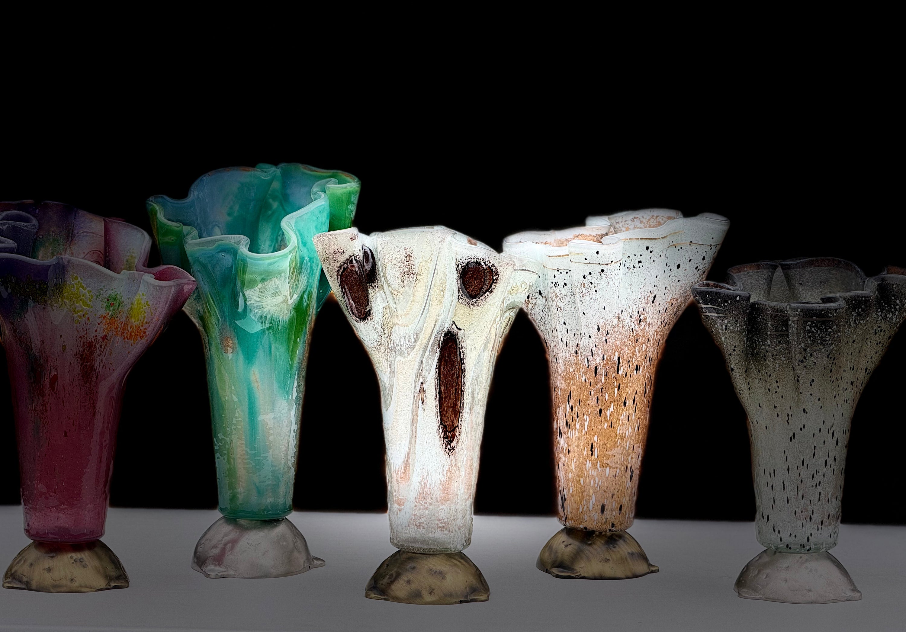 Crystal Fused Glass Drape Vase