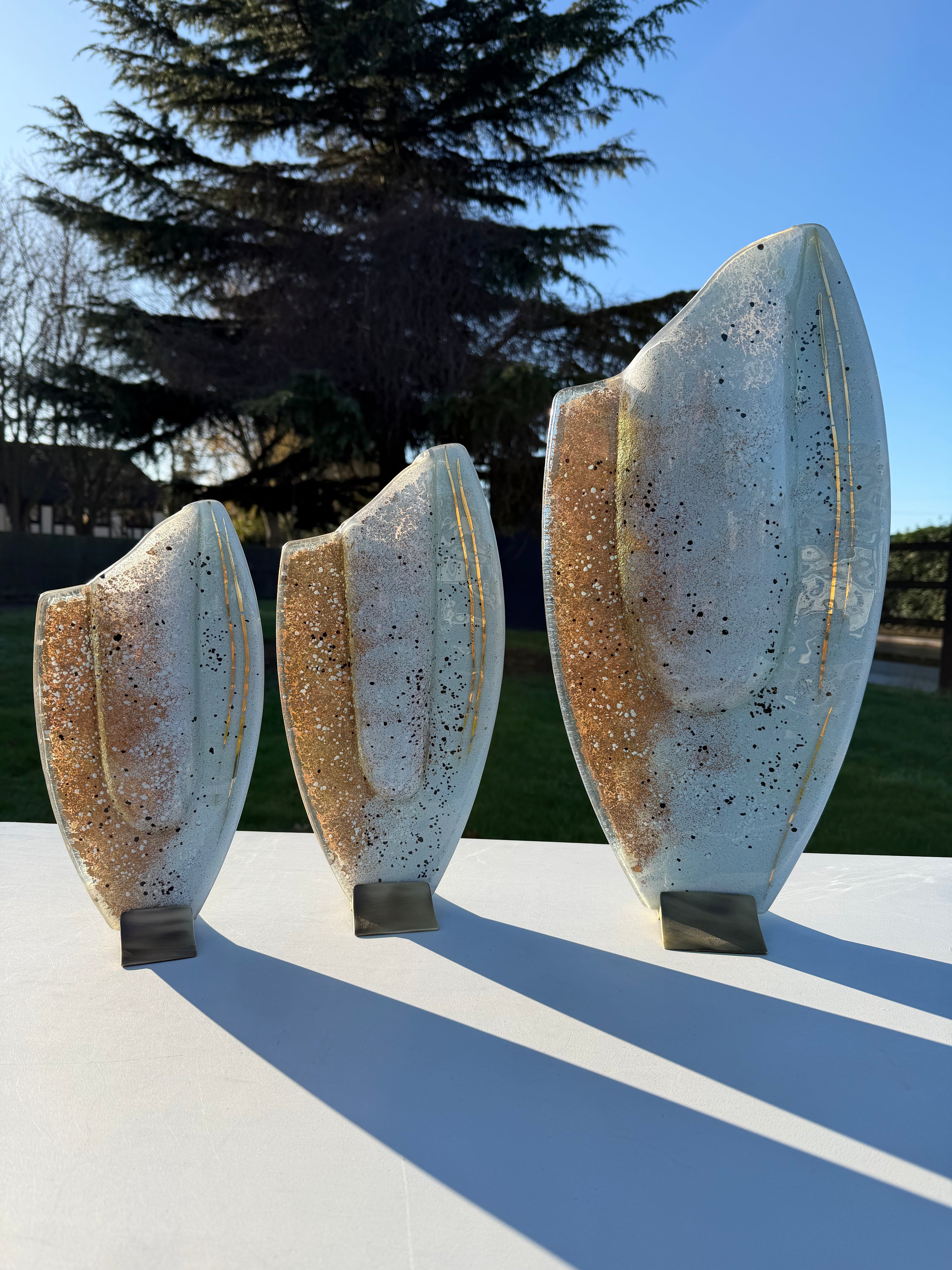 Golden Frost Oval Vase