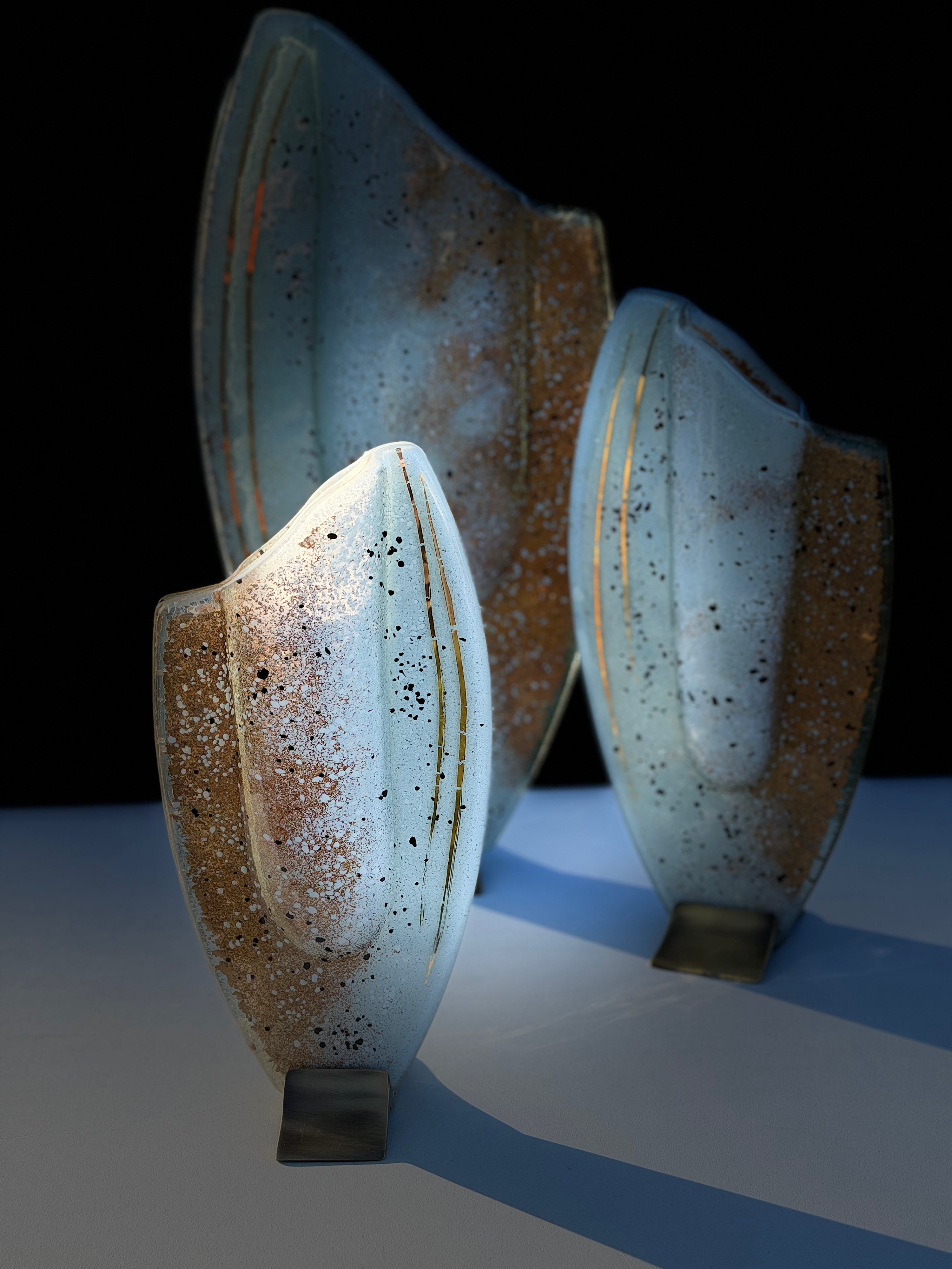 Golden Frost Oval Vase