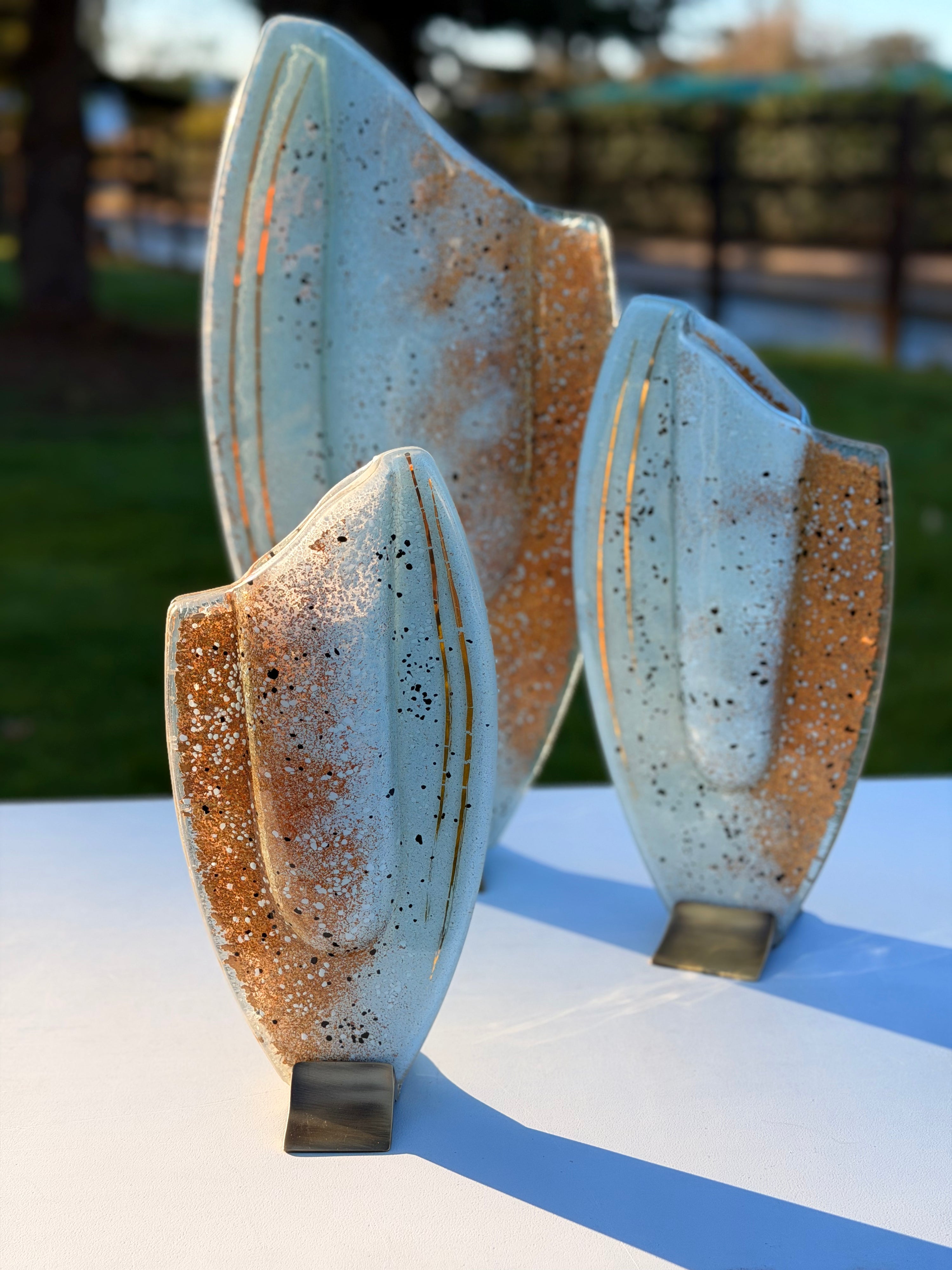 Golden Frost Oval Vase