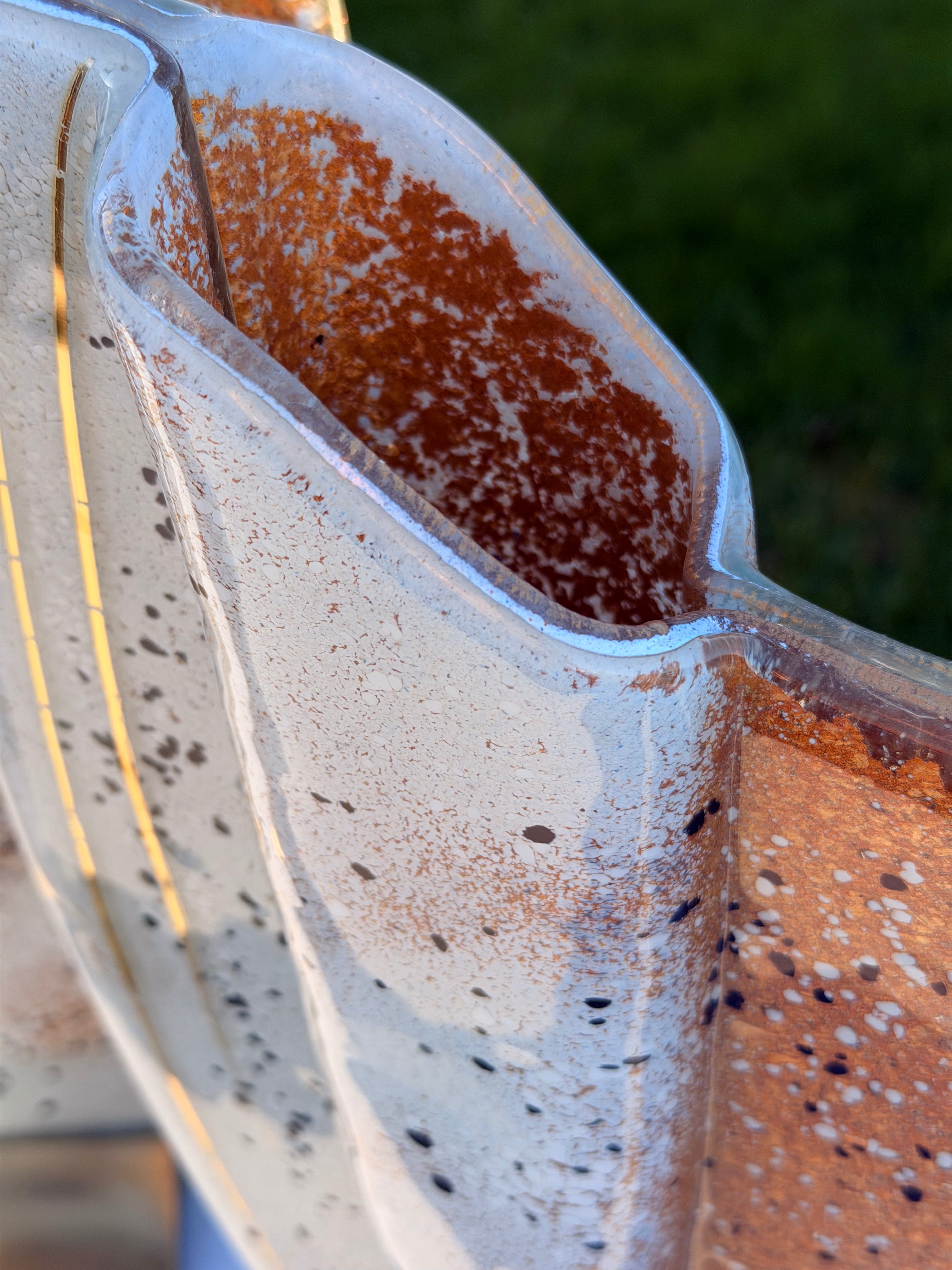 Golden Frost Oval Vase