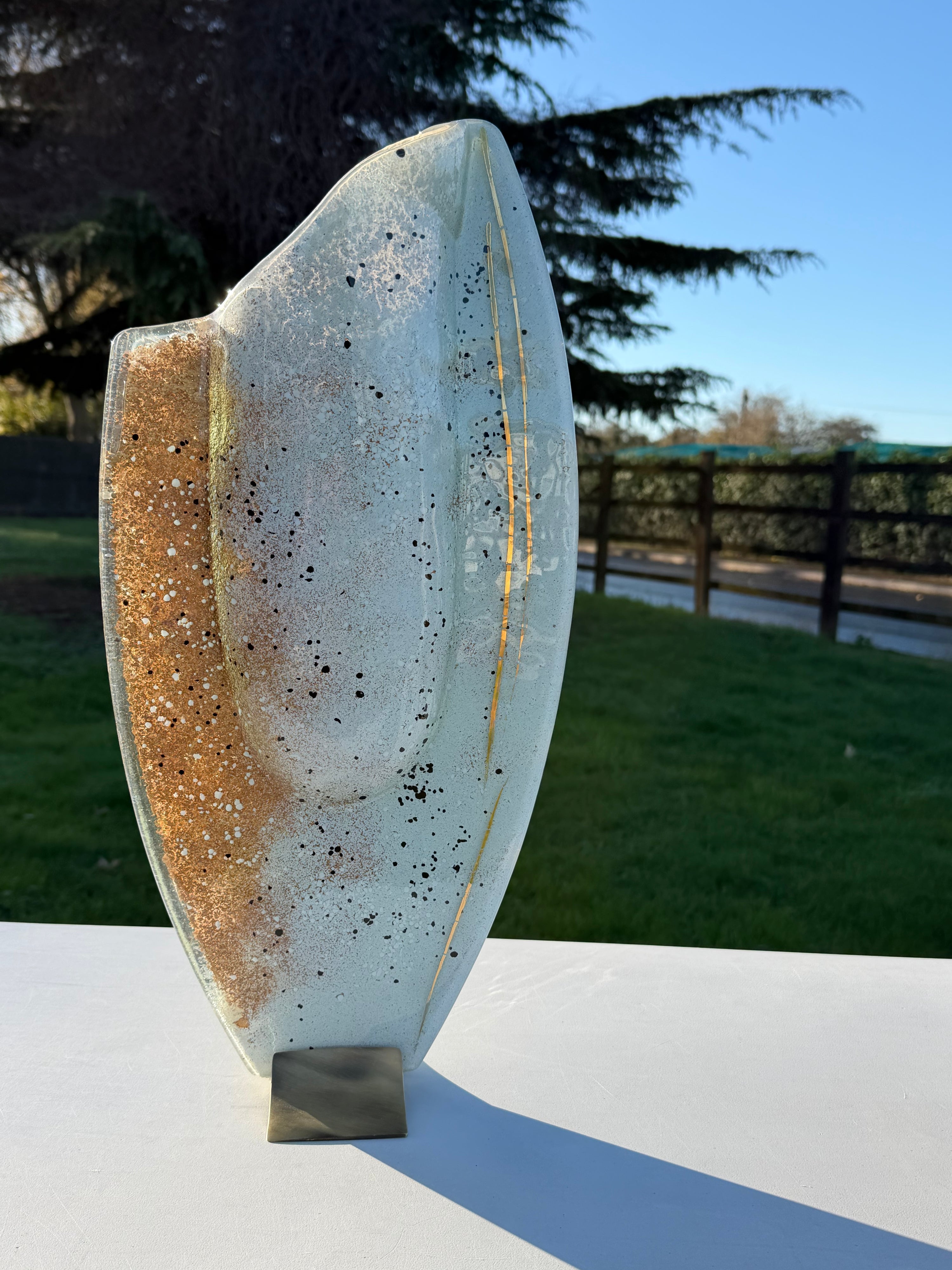 Golden Frost Oval Vase