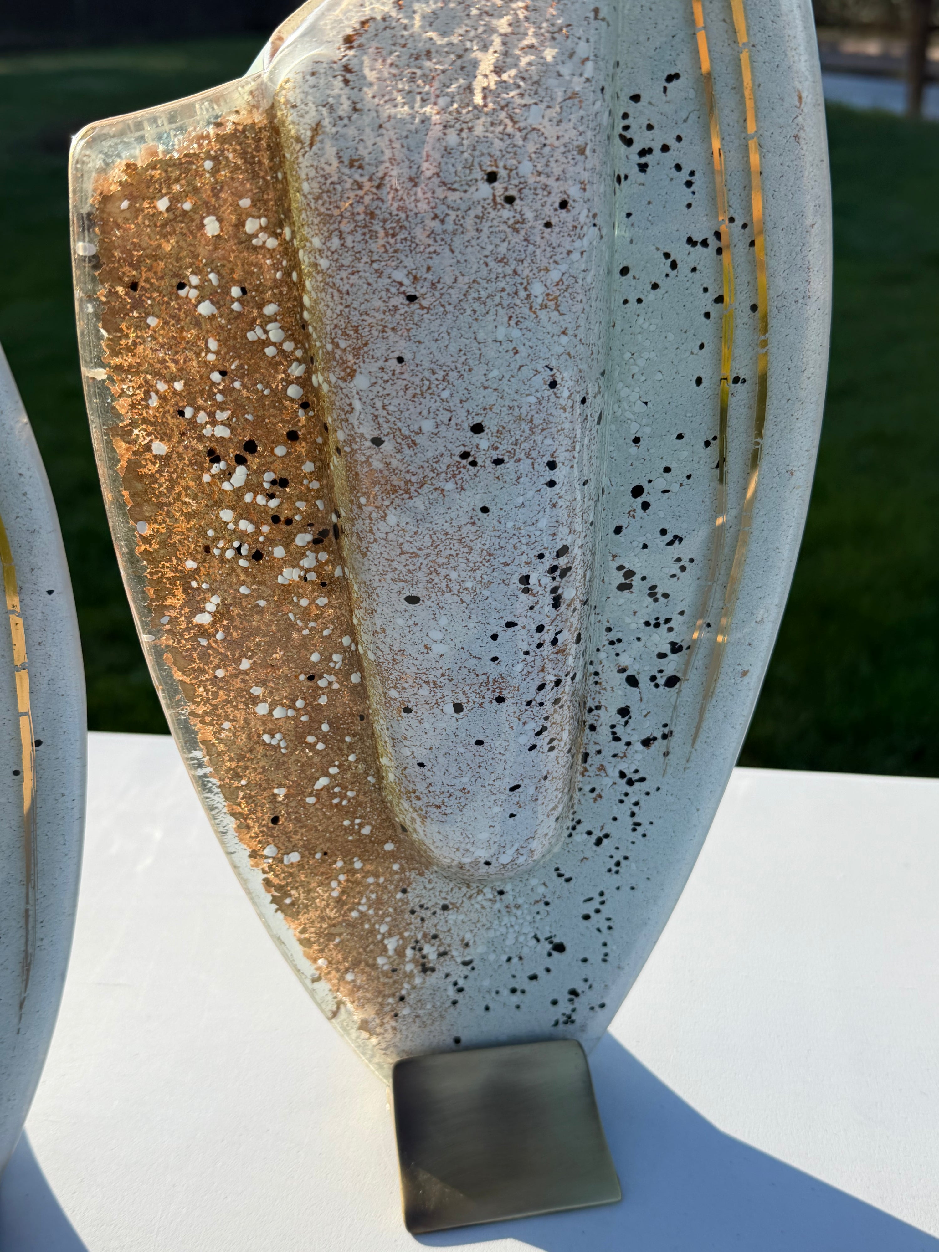 Golden Frost Oval Vase