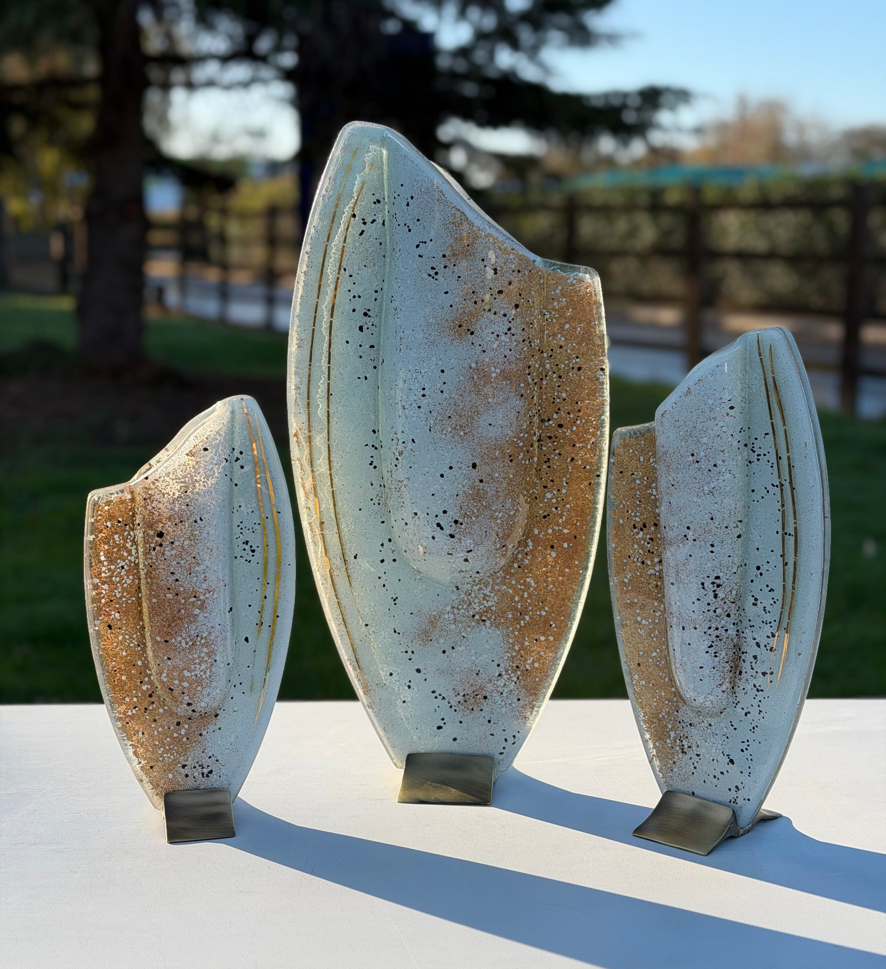 Golden Frost Oval Vase