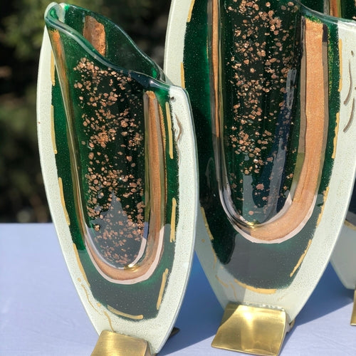 Thira Green Oval Vase