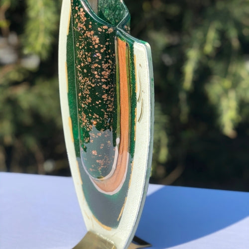 Thira Green Oval Vase