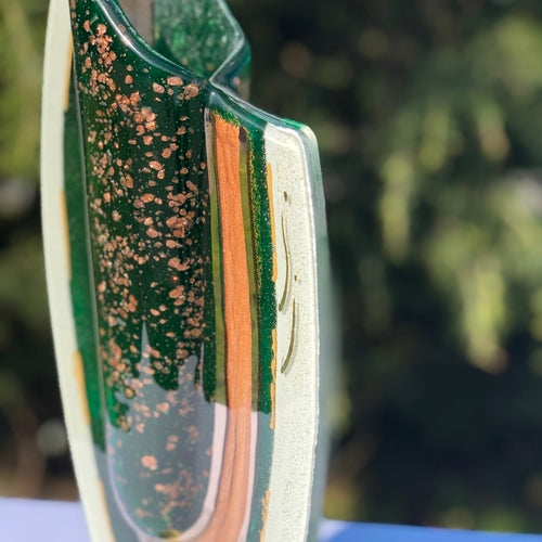 Thira Green Oval Vase