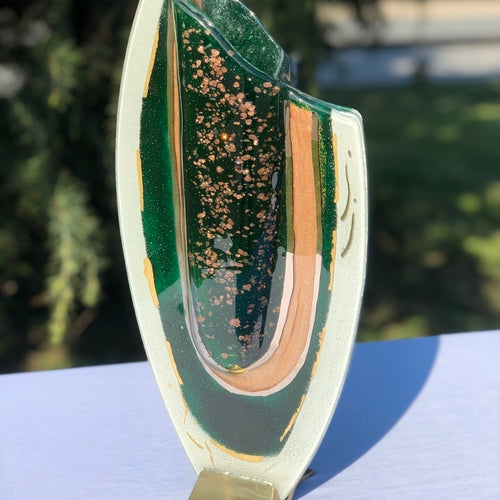 Thira Green Oval Vase