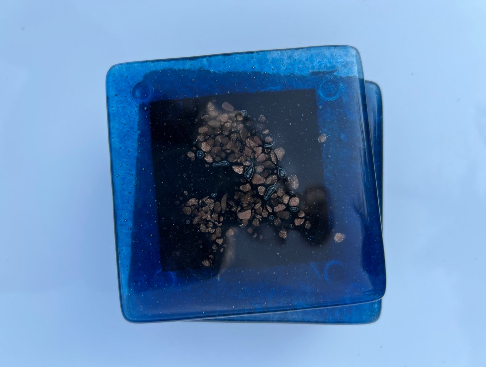 Fedra Blue Glass Coasters (Square)